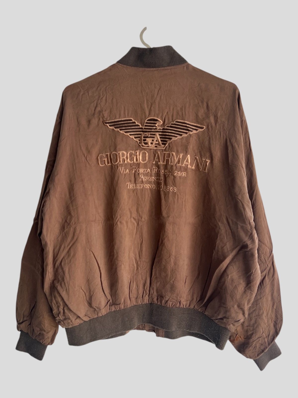 Giorgio Armani Vintage 1980s Giorgio Armani Embroidery Rayon Bomber Jacket Size US L / EU 52-54 / 3 - 1 Thumbnail