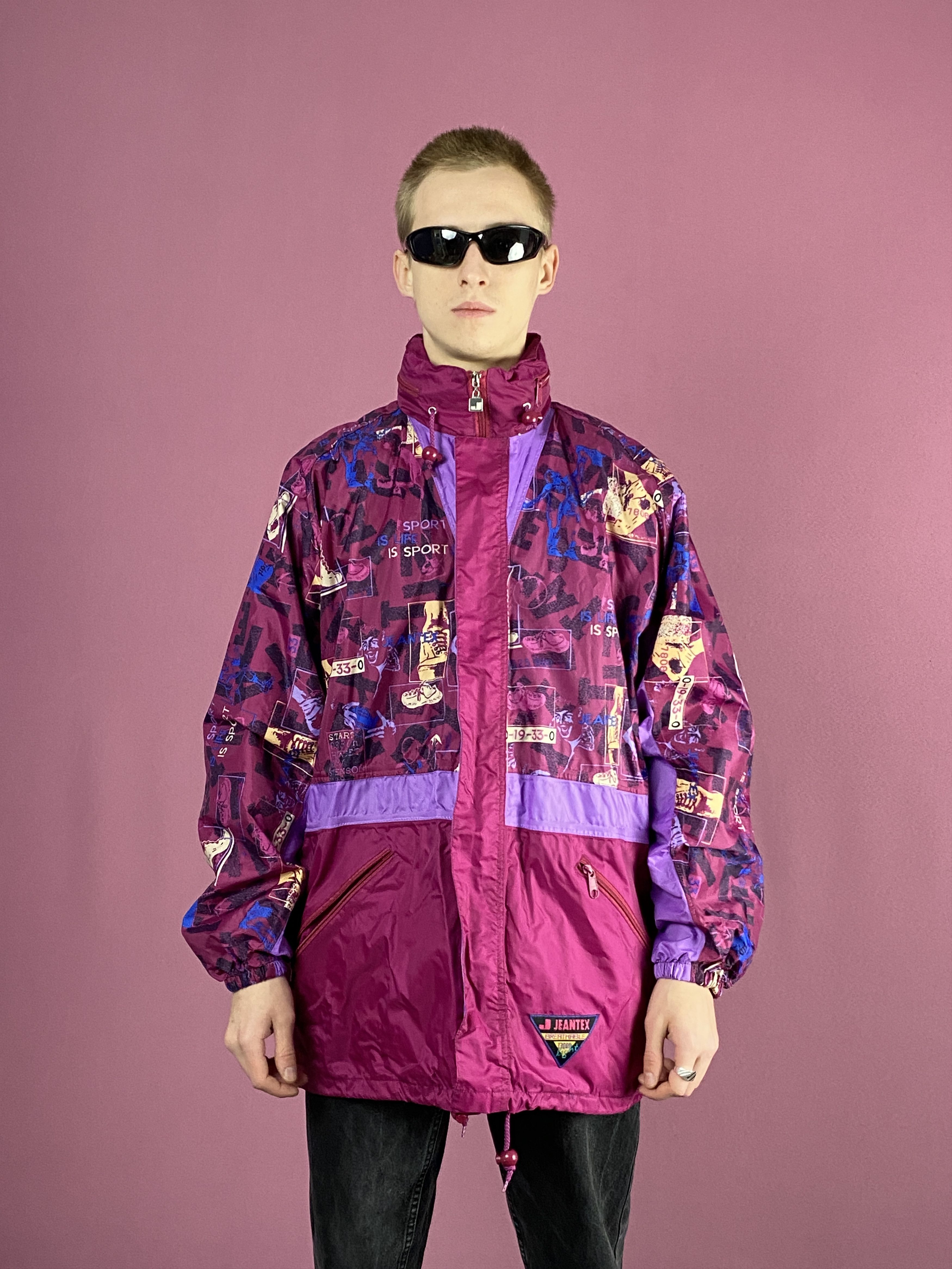 Vintage 90s Jeantex Vintage Men's Abstract Rain Jacket - M Size US M / EU 48-50 / 2 - 1 Thumbnail