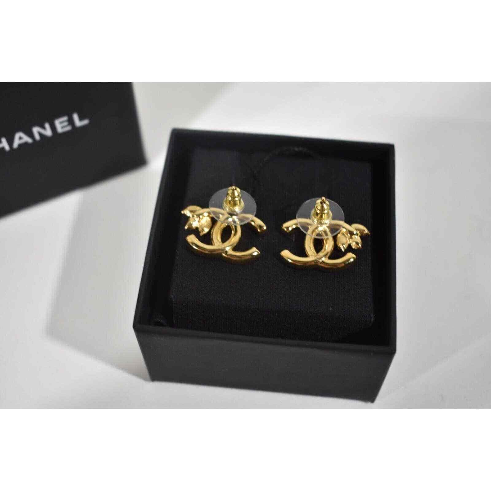 Chanel Chanel Gold And Crystal Statement Stud Classic Earrings Size ONE SIZE - 9 Thumbnail