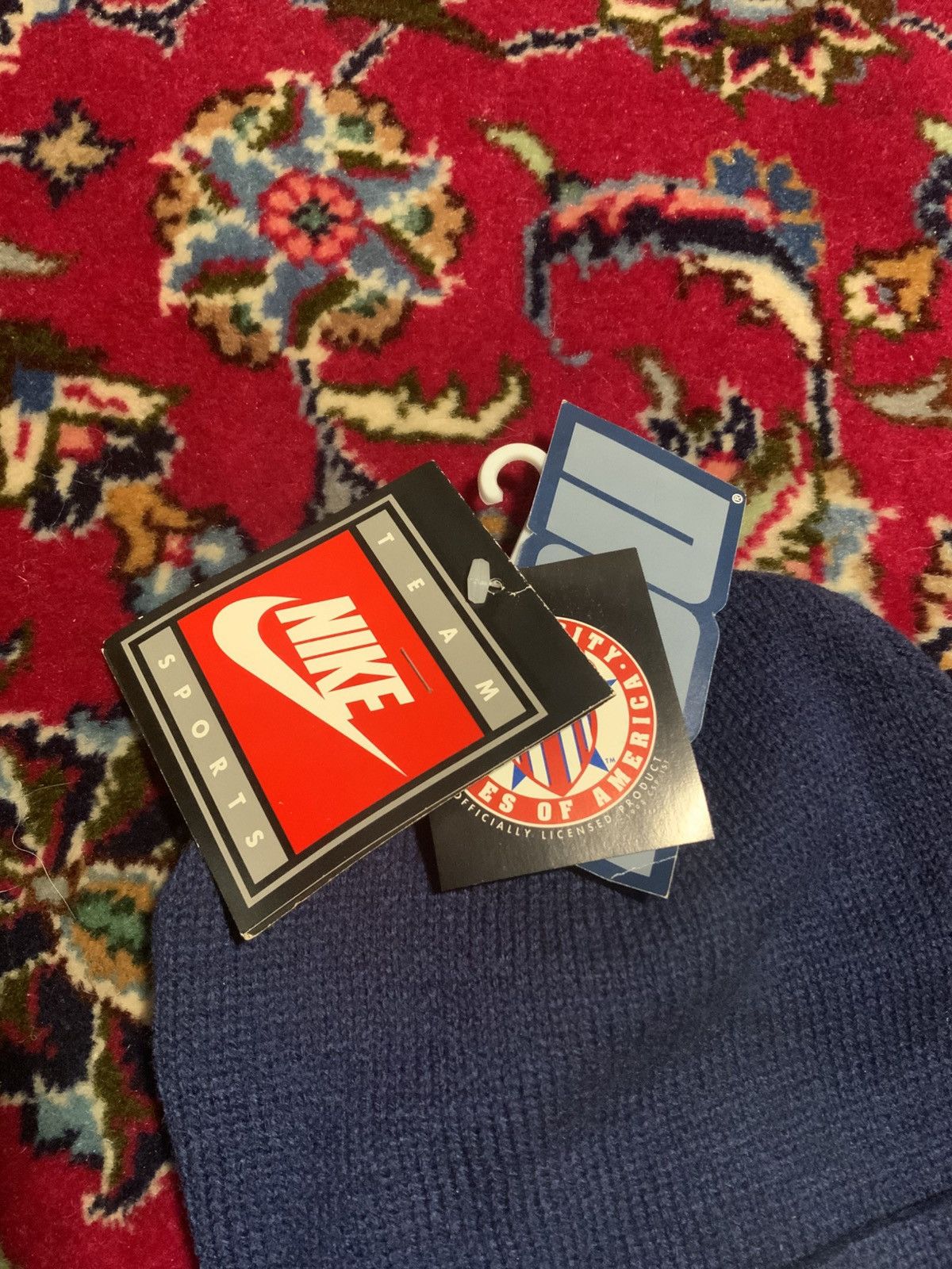 Nike 90s Vtg Team Nike PSU Penn State Nittany Lions Beanie Swoosh Size ONE SIZE - 2 Thumbnail
