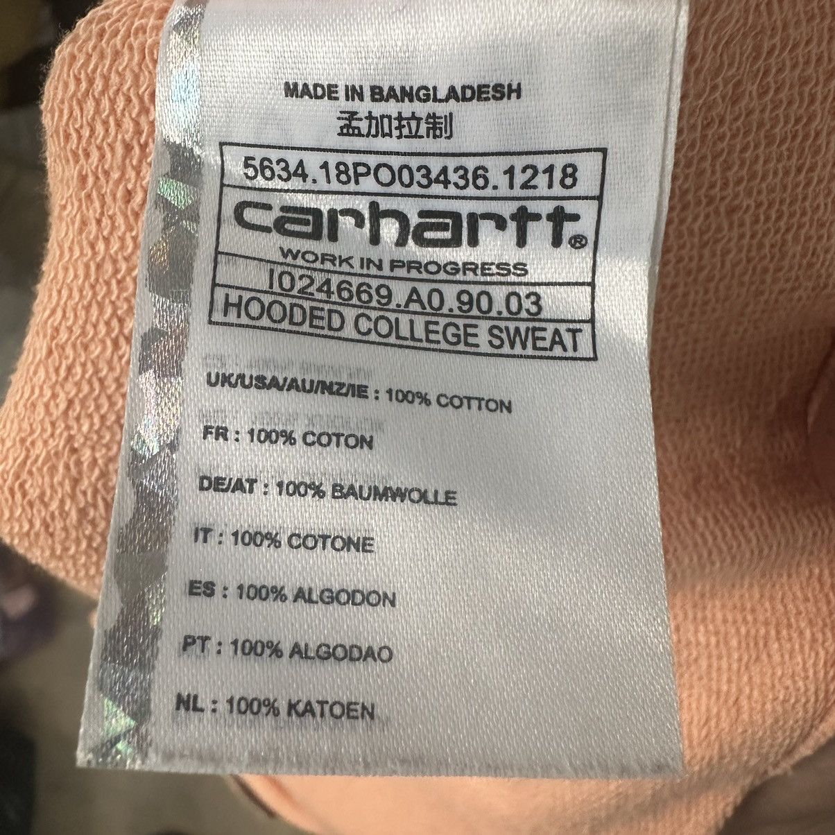 Carhartt CARHARTT BOXY COLLEGE BIG LOGO Y2K VINTAGE HOODIE Size US M / EU 48-50 / 2 - 10 Thumbnail