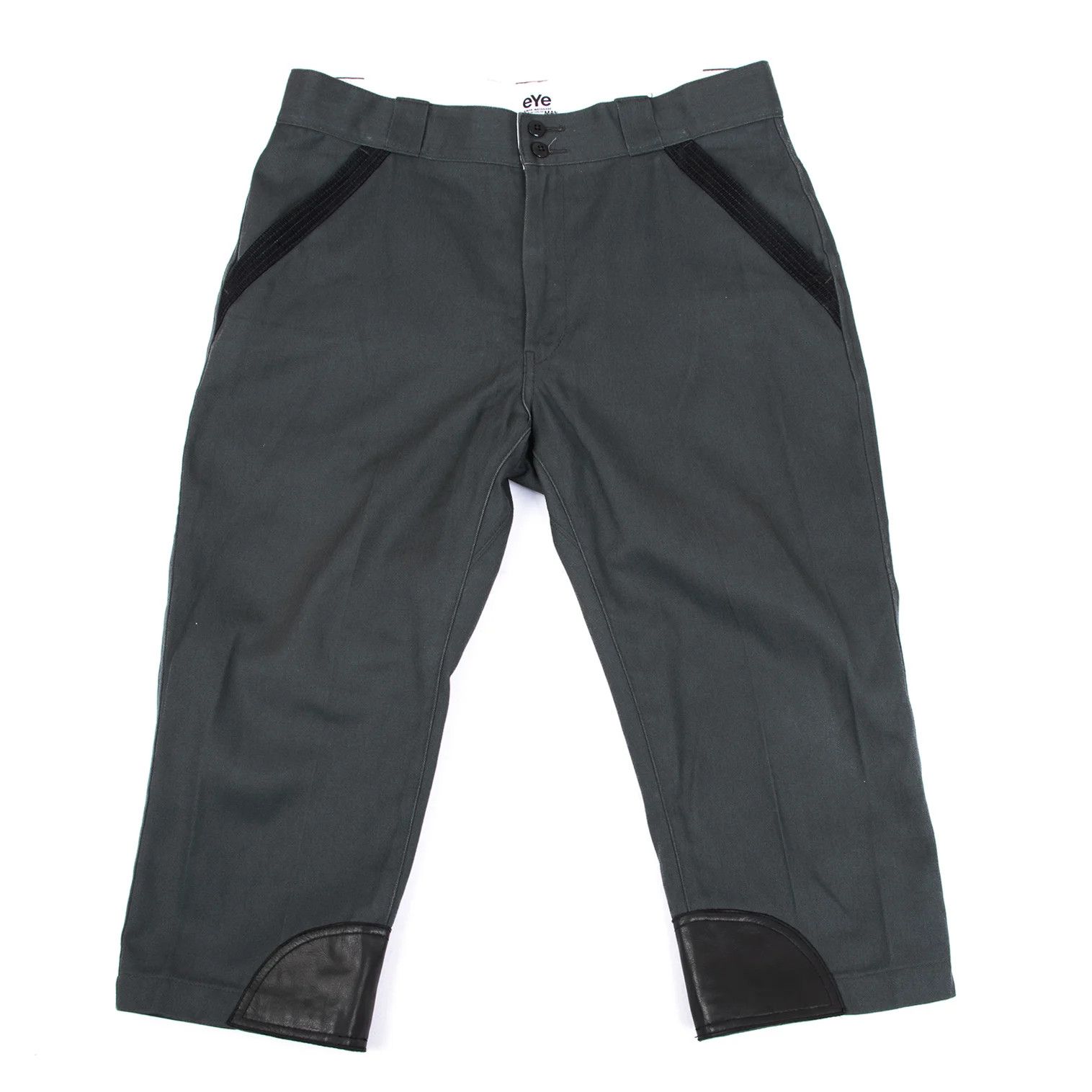 Junya Watanabe Leather Patch Cropped Tapered Pants in Charcoal M Size US 38 / EU 54 - 1 Thumbnail