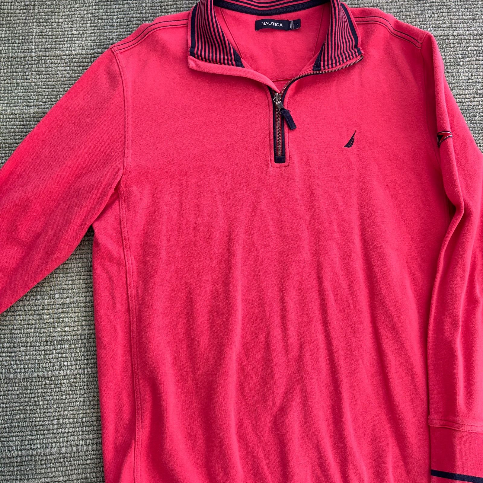 Nautica Pink cotton nautica long sleeve collared henley shirt size L Size US L / EU 52-54 / 3 - 6 Thumbnail