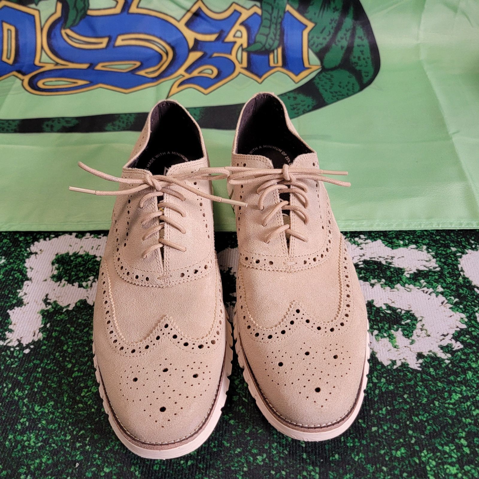 Cole Haan Cole Haan ZeroGrand Remastered Wingtip Oxfords Beige Sz 13M Size US 13 / EU 46 - 2 Thumbnail