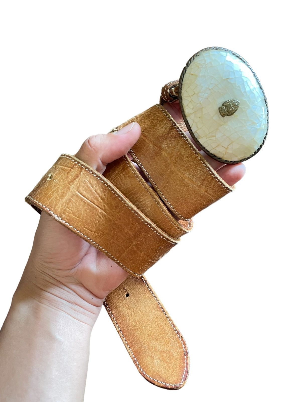 Felisi × Japanese Brand Vintage Felisi Rhinestone Italy Made Leather Belt Size ONE SIZE - 3 Thumbnail