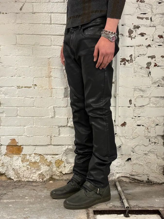Diesel Diesel Black Waxed Avant-Garde Jeans Size US 33 - 3 Thumbnail