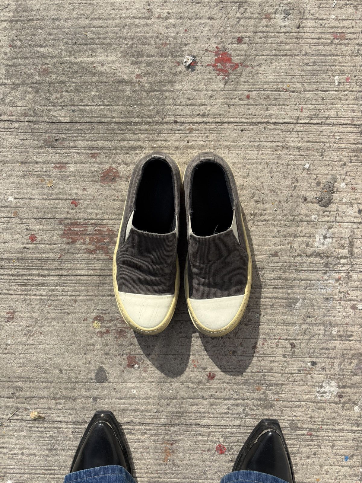 Rick Owens Rick Owens Gray Corduroy Boat Shoe Slip-on Size US 9 / EU 42 - 2 Thumbnail