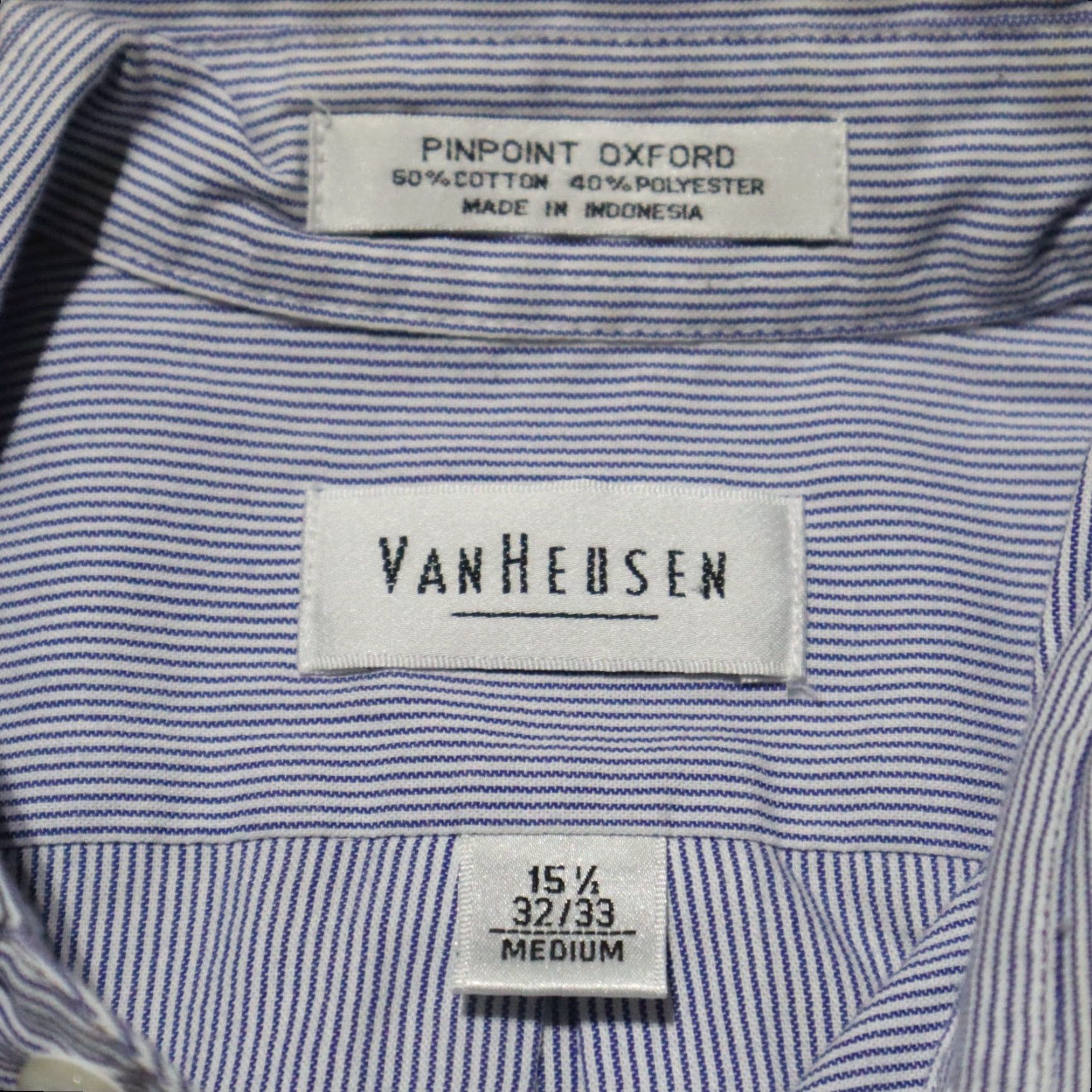 Van Heusen Van Heusen Dress Shirt Blue Striped Shirt Men 15.5 Regular Size 15.5 32/33 Dress Shirt Men Blue Striped Van Heusen Regular 15.5 Mens Shirt Size 42R - 3 Thumbnail