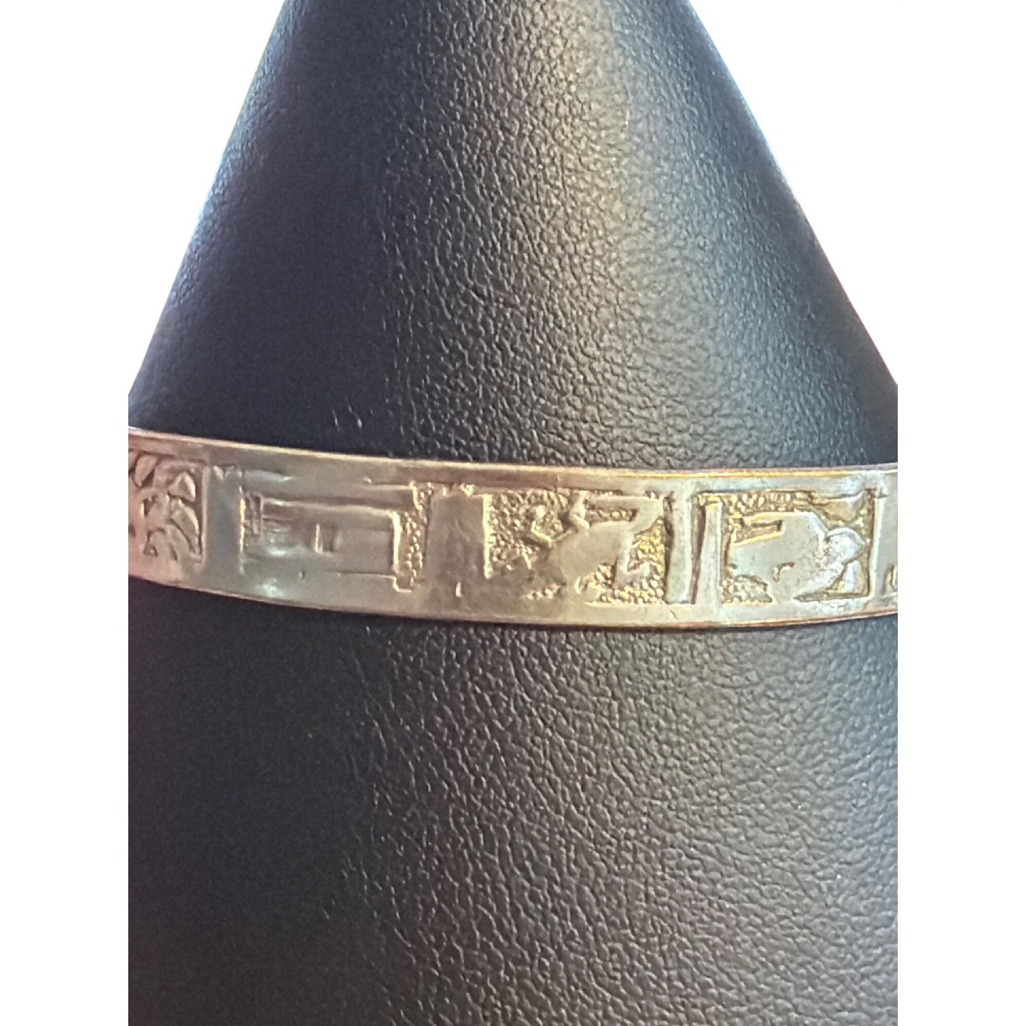 Other Vintage Taxco Mexico Silver Bangle Bracelet Aztec Inspired M Size ONE SIZE - 3 Thumbnail