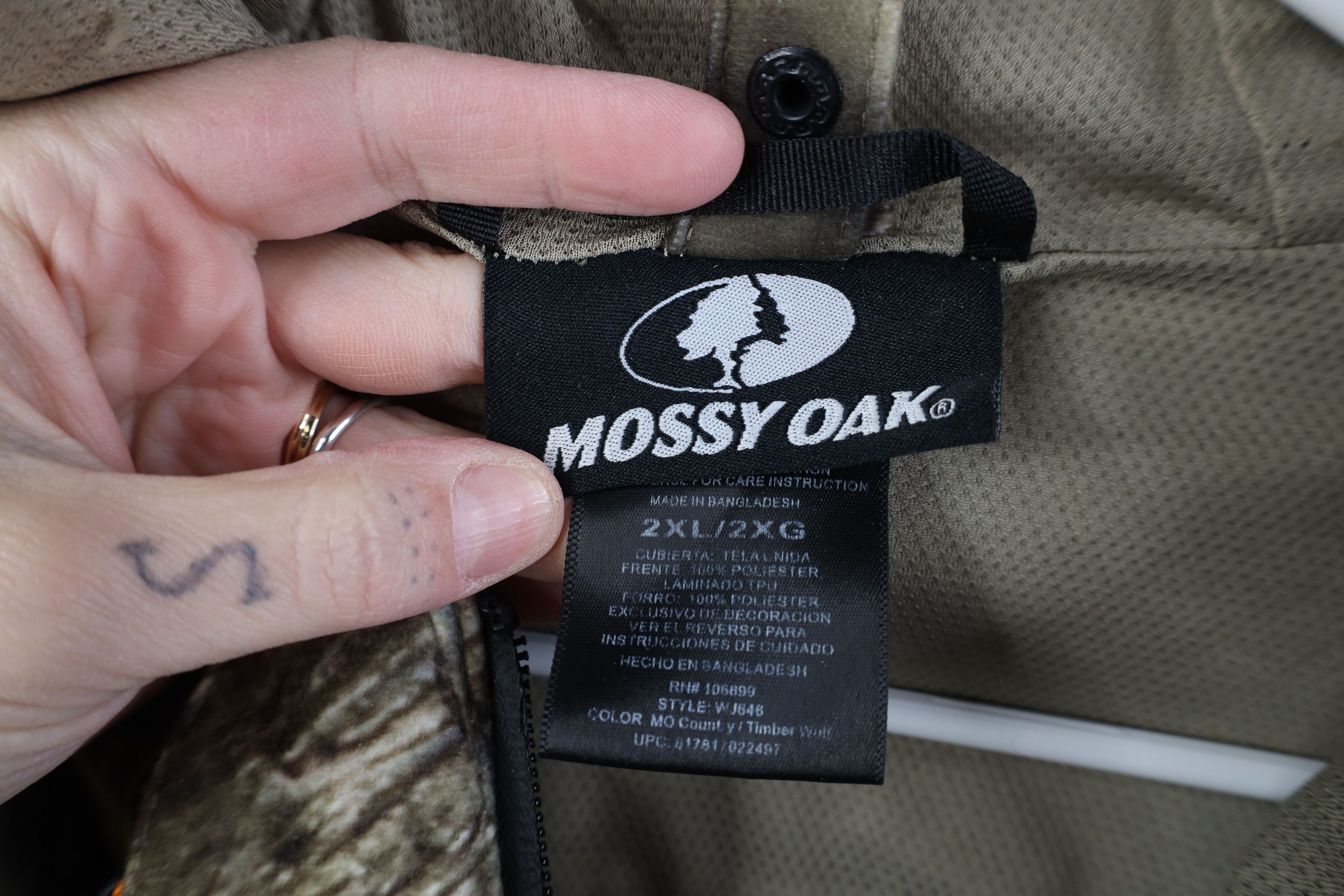 Vintage Vintage Streetwear Mossy Oak Camouflage Hooded Cloth Jacket Size US XXL / EU 58 / 5 - 9 Thumbnail