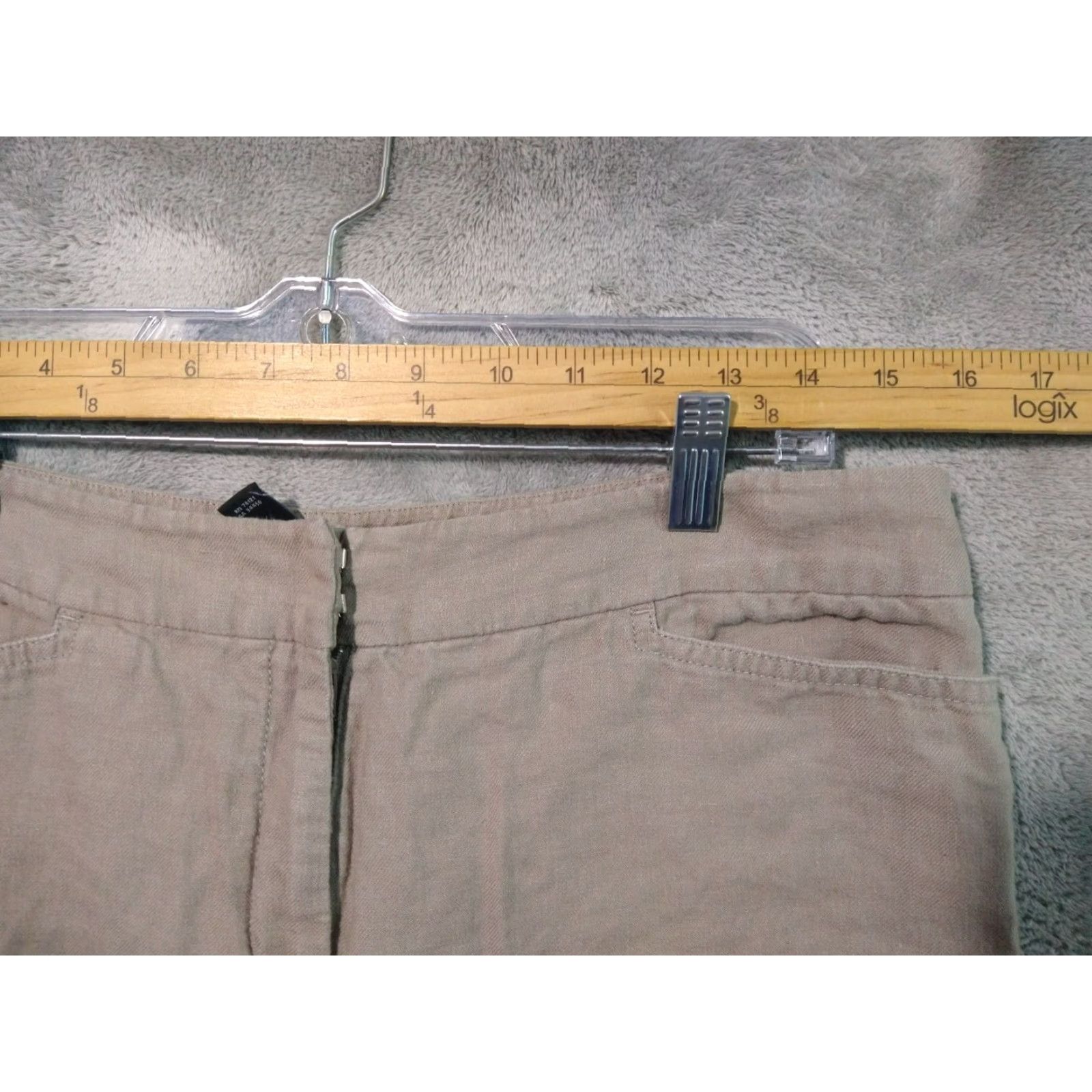 Eileen Fisher Eileen Fisher Pants Womens Petites Medium Beige Linen Wide-Leg Crop Beachy Size 32" / US 10 / IT 46 - 3 Thumbnail