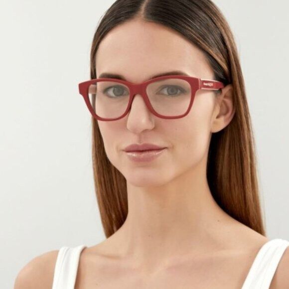 Alexander McQueen Alexander McQueen AM0306O 003 Eyeglasses Black/Red 52mm Size ONE SIZE - 6 Thumbnail