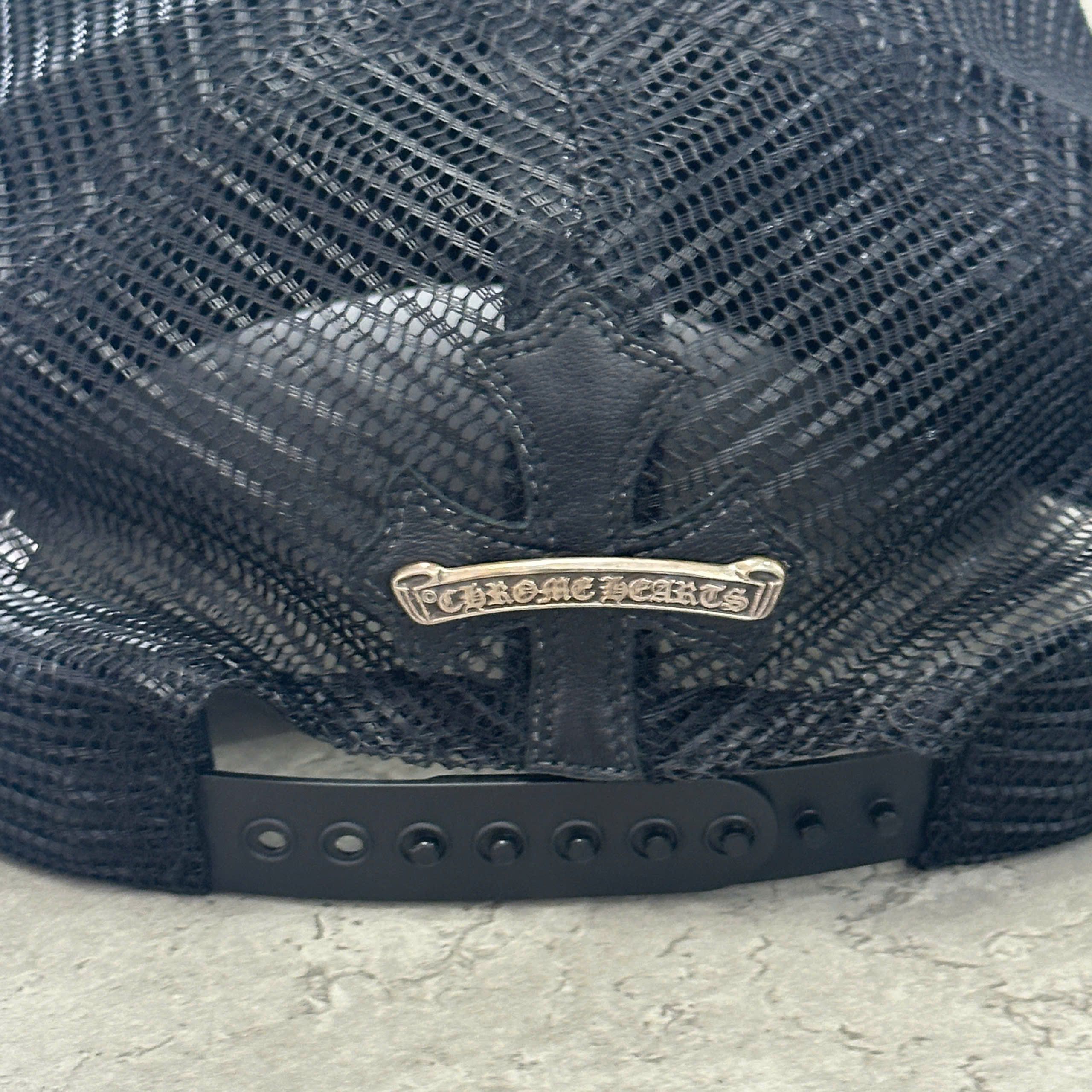 Chrome Hearts CHROME HEARTS Cemetery Cross Leather Trucker Hat BLACK Size ONE SIZE - 4 Thumbnail