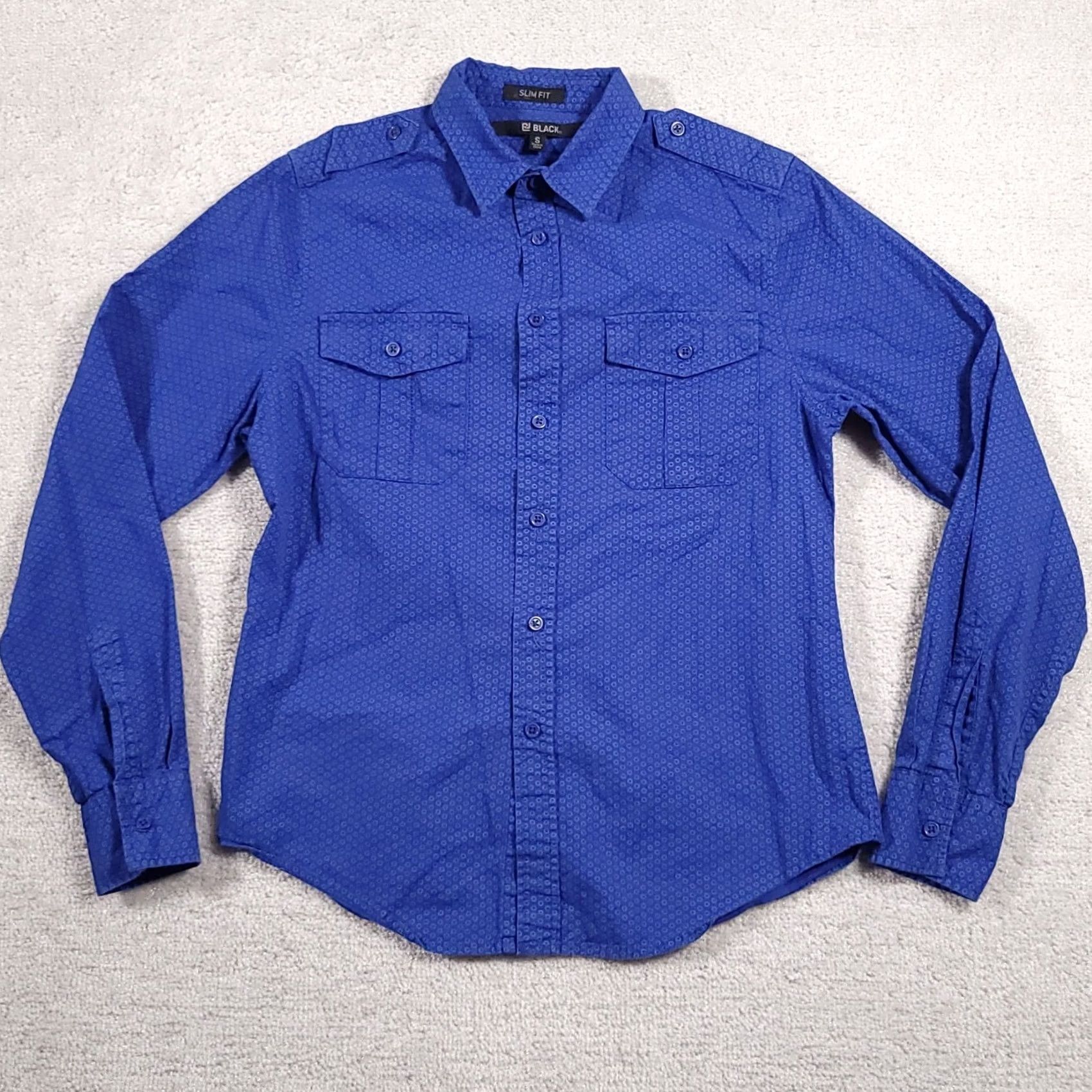 Buckle Black BKE Buckle Black Slim Fit Western Button Up Shirt Mens Small Blue Floral Print Size US S / EU 44-46 / 1 - 2 Thumbnail