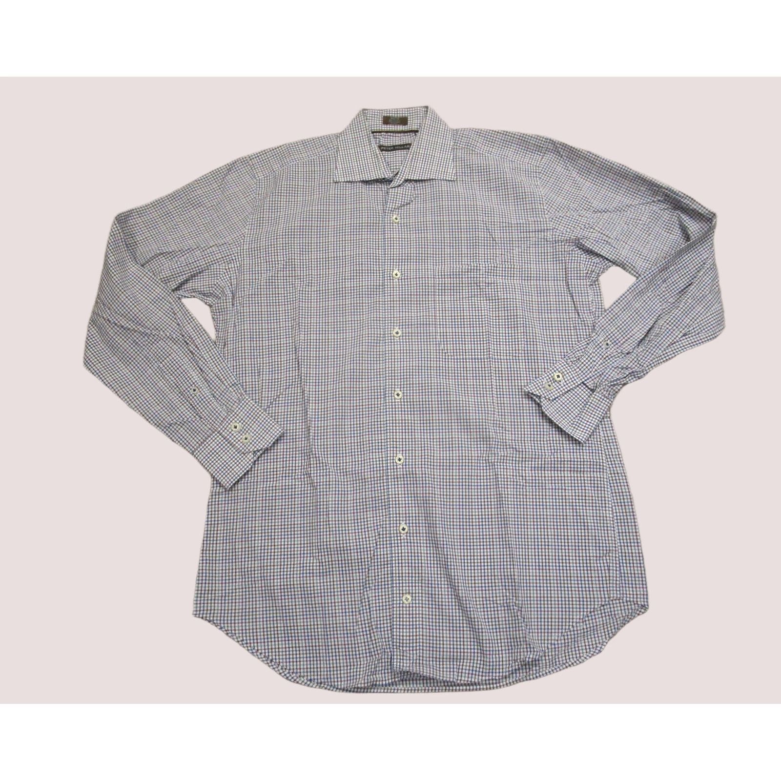 Peter Millar Peter Millar Shirt Men Medium Multicolor Check Long Sleeve Cutaway Collar Cotton Size US M / EU 48-50 / 2 - 1 Thumbnail