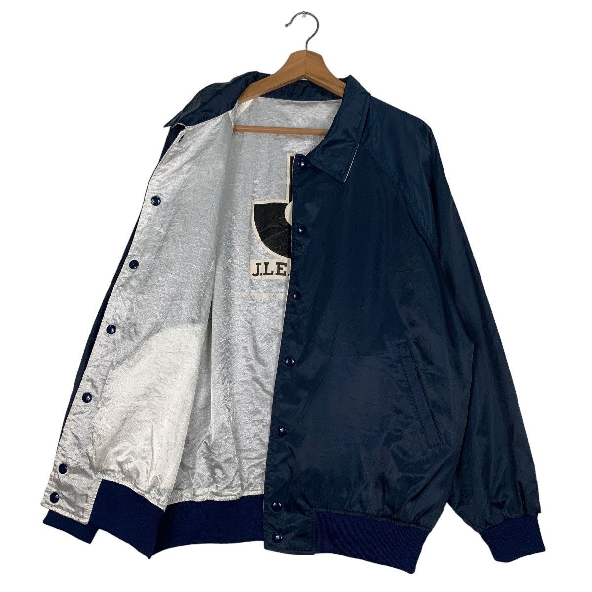 Japanese Brand JAPAN LEAGUE Big Logo Reversible Coach Jacket #0848-C38 Size US L / EU 52-54 / 3 - 9 Thumbnail
