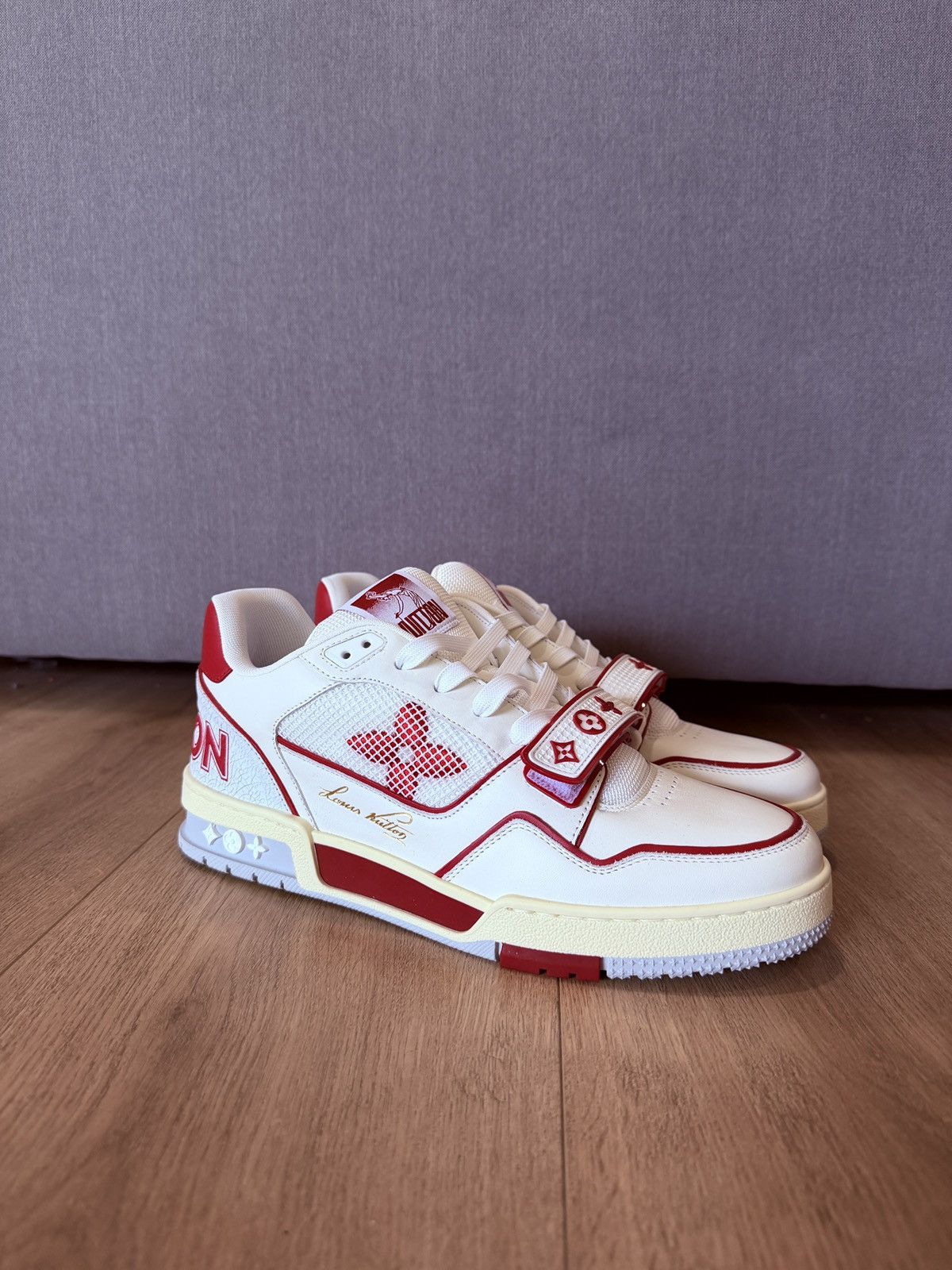 Louis Vuitton LOUIS VUITTON TRAINER RED WHITE VIRGIL Size US 8 / EU 41 - 1 Thumbnail