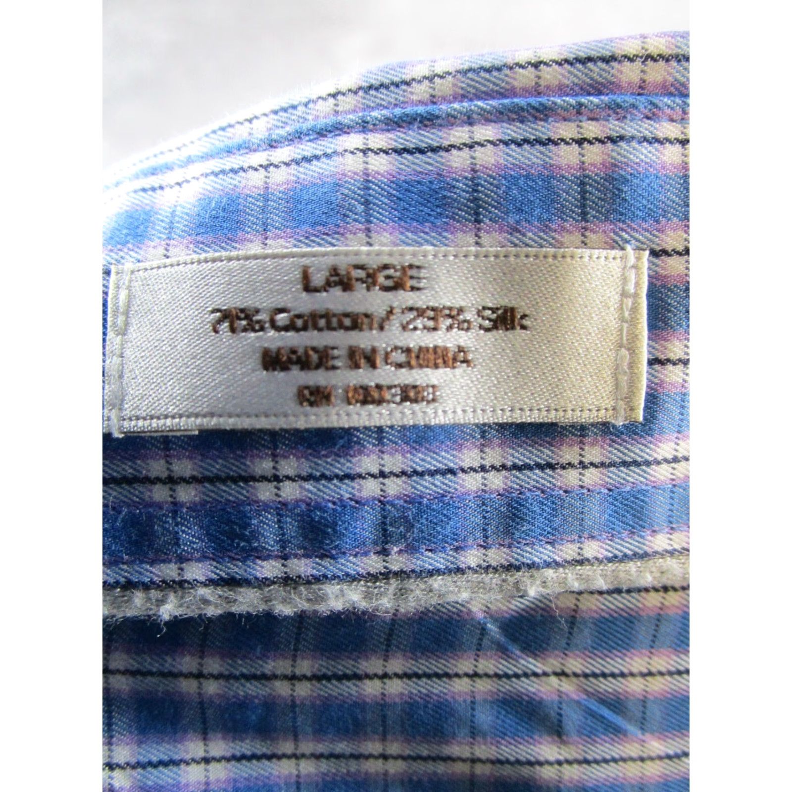 Peter Millar VINTAGE Peter Millar Shirt Mens Large Blue Purple White Crown Soft Golf Cotton Silk Size US L / EU 52-54 / 3 - 3 Thumbnail