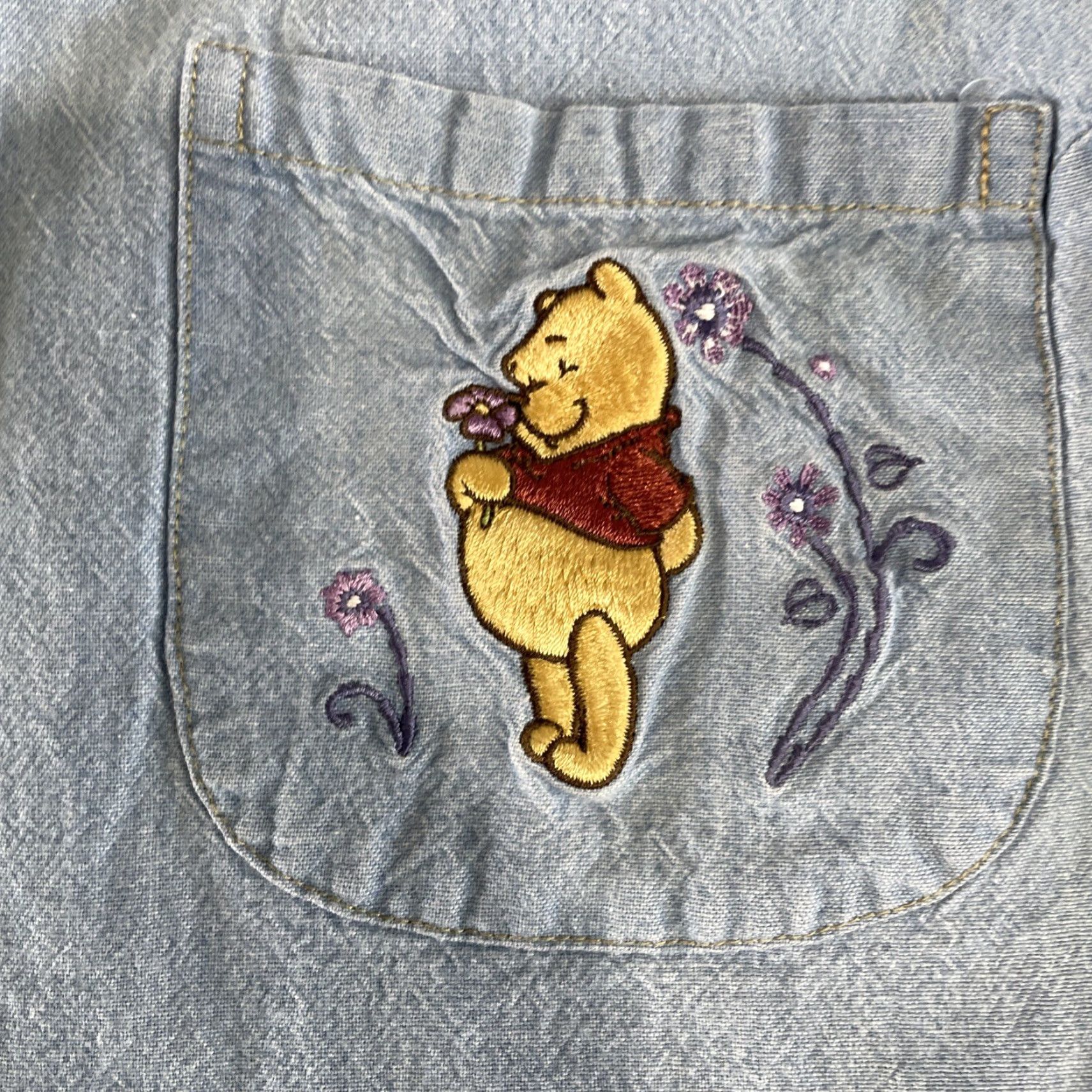 Disney VINTAGE Disney Winnie the Pooh Embroidered Denim Vest Women XL Blue Size XL / US 12-14 / IT 48-50 - 3 Thumbnail