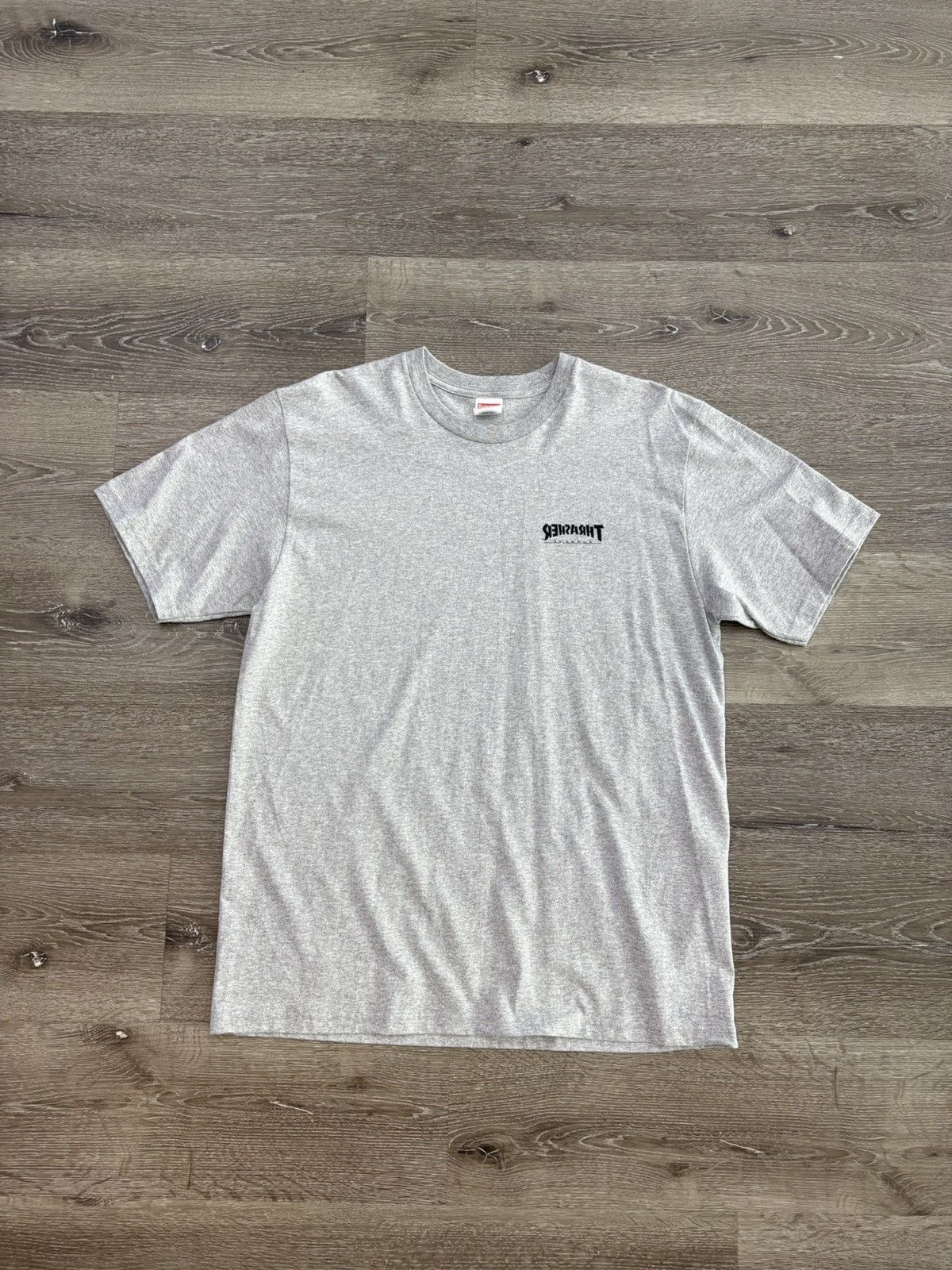 Supreme × Thrasher Supreme x Thrasher “Cross” Tee (Heather Grey) Size US L / EU 52-54 / 3 - 1 Thumbnail