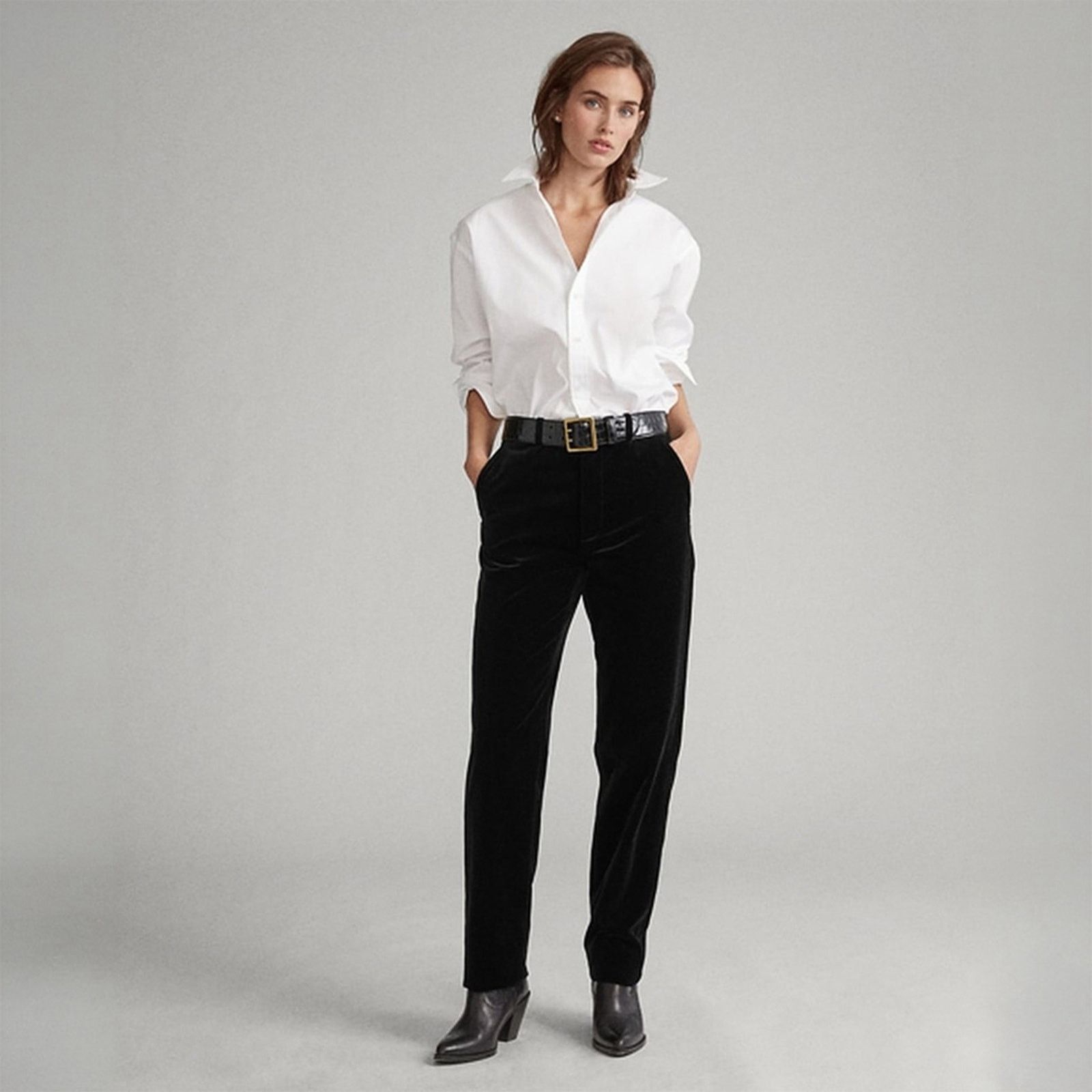 Polo Ralph Lauren POLO RALPH LAUREN X FRIENDS Velvet Straight Pant Black Sz 10 Size 32" / US 10 / IT 46 - 1 Thumbnail