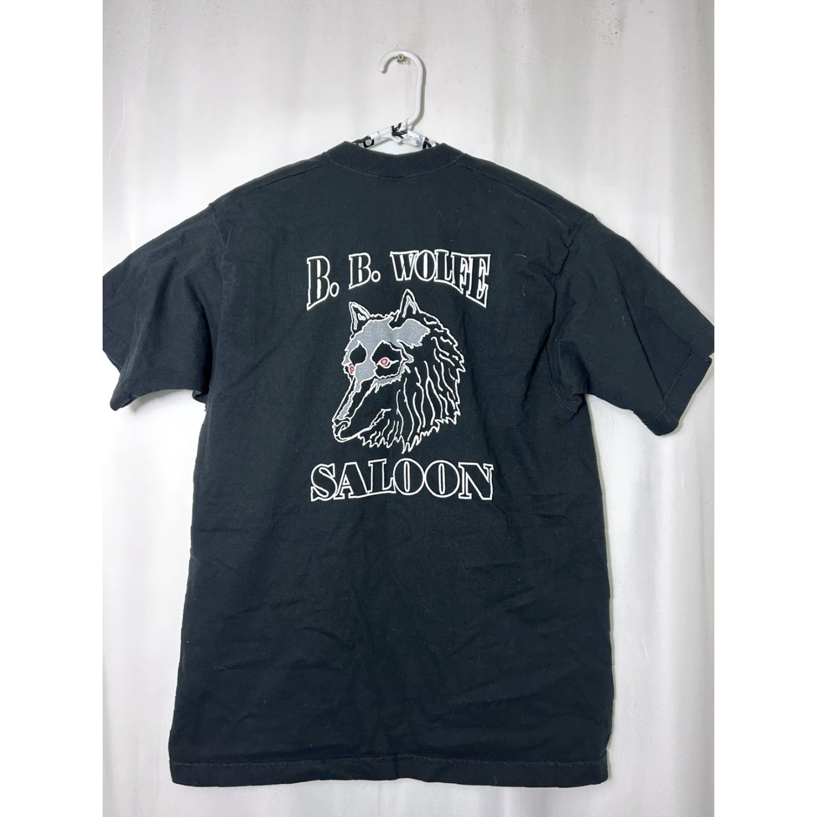 Fruit Of The Loom VINTAGE Mens Large Short Sleeve Black Shirt Wolfe Saloon Cameron Park Size US L / EU 52-54 / 3 - 7 Thumbnail