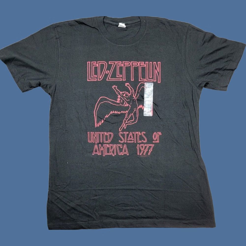 Vintage Led Zeppelin Shirt Adult XL United States of America 1977 Reprint 2006 The Core Shirt XL Black Band Music Rock Mens Size US XL / EU 56 / 4 - 1 Thumbnail