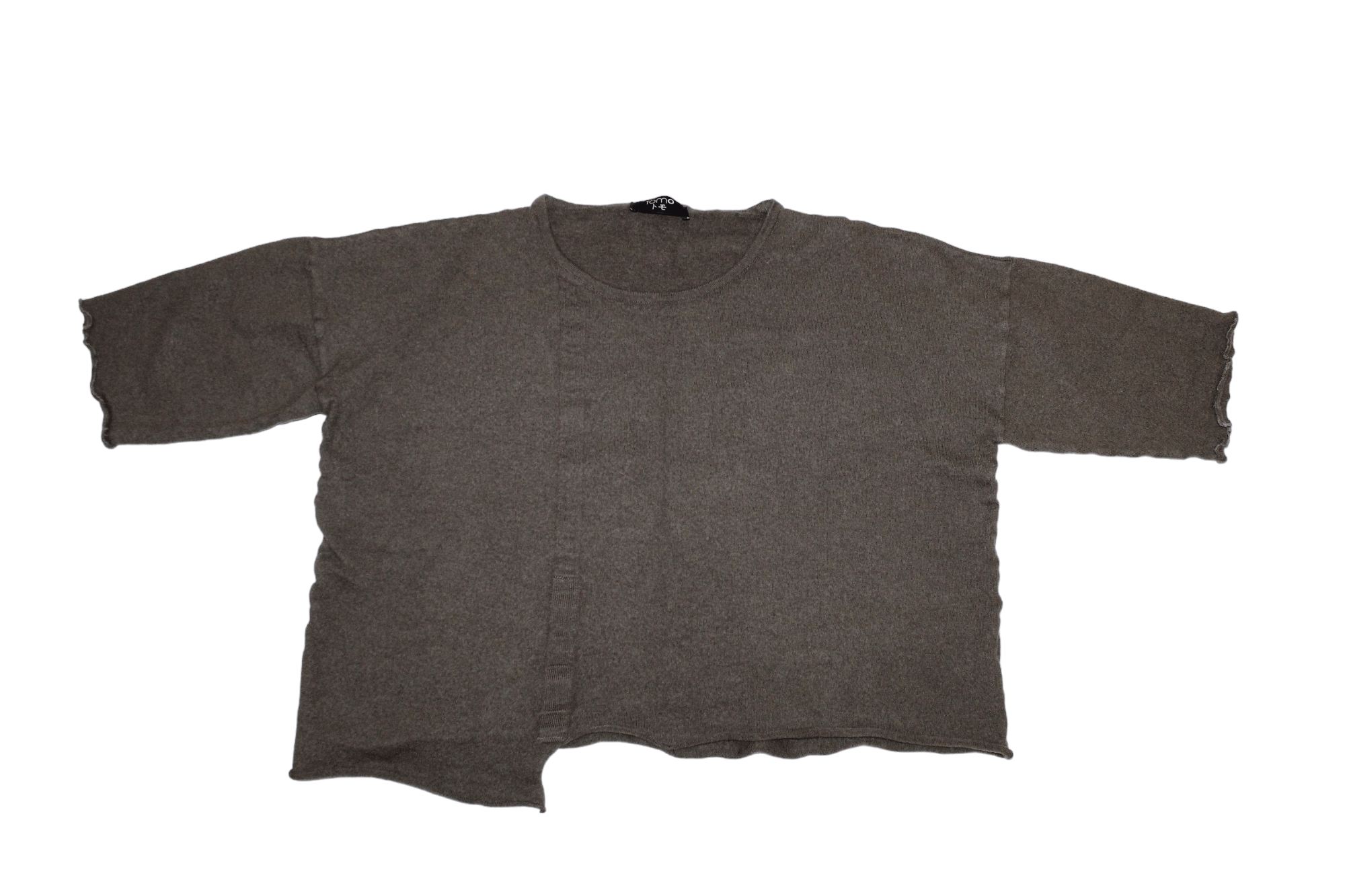 Japanese Brand TOMO Merino Wool Raw Cut Asymmetric Oversized Top Size L / US 10 / IT 46 - 2 Thumbnail