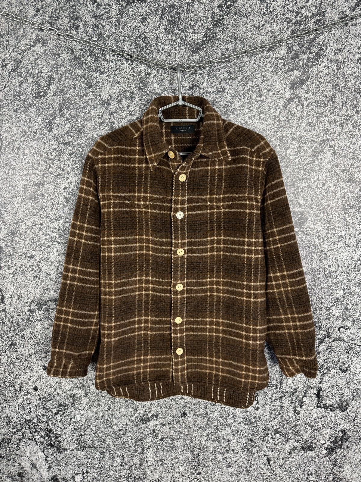 Allsaints Allsaints Nikko Long Sleeve Overshirt Heavyweight Shirt Sz M Size US M / EU 48-50 / 2 - 1 Thumbnail