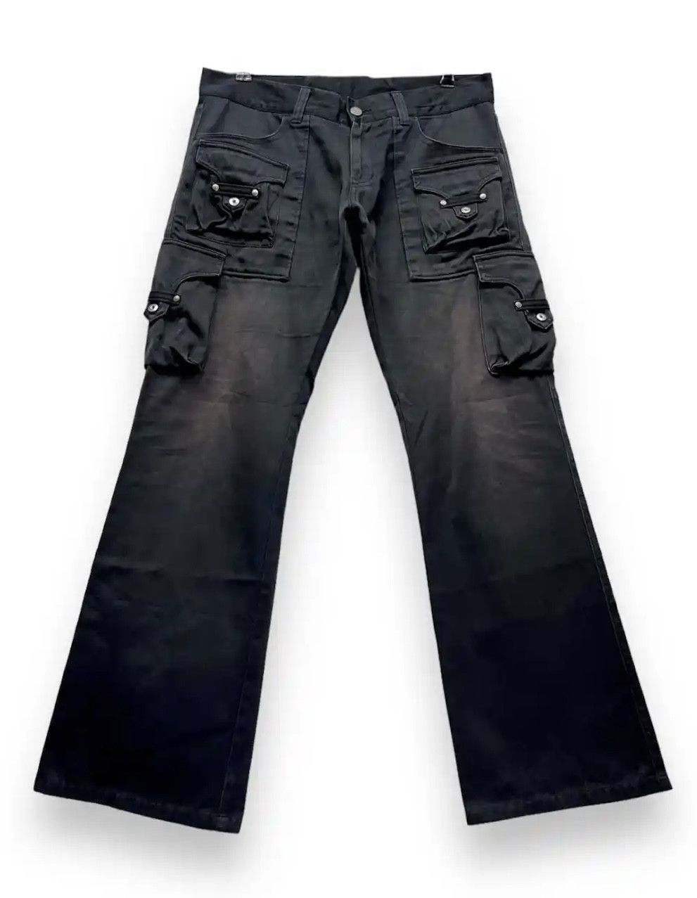 Tornado Mart Vintage TORNADO MART Rusty Black Bush Cargo Minimalist Flare Size US 32 / EU 48 - 3 Thumbnail