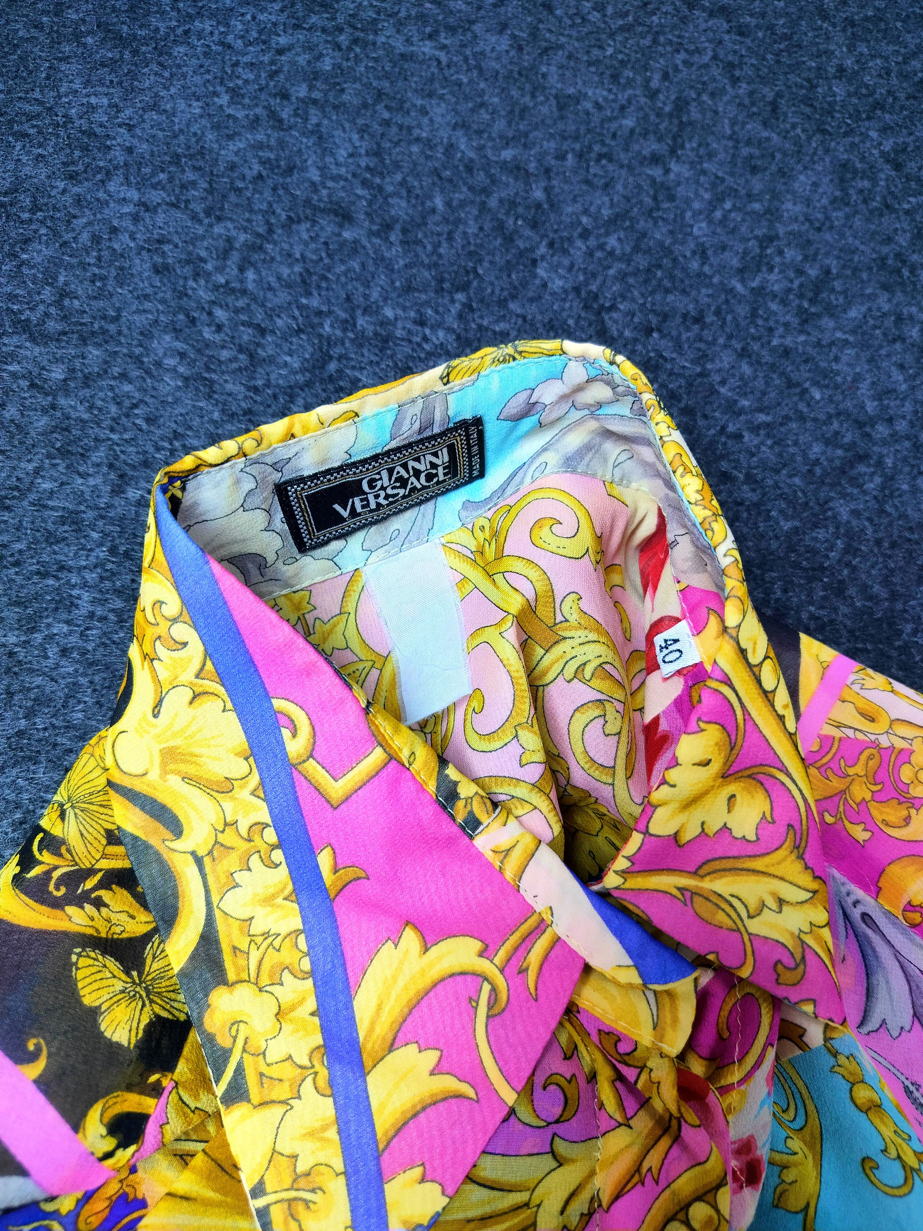 Versace 1980’s Gianni Versace Couture Barocco Colorful Print Shirt Size S / US 4 / IT 40 - 10 Thumbnail