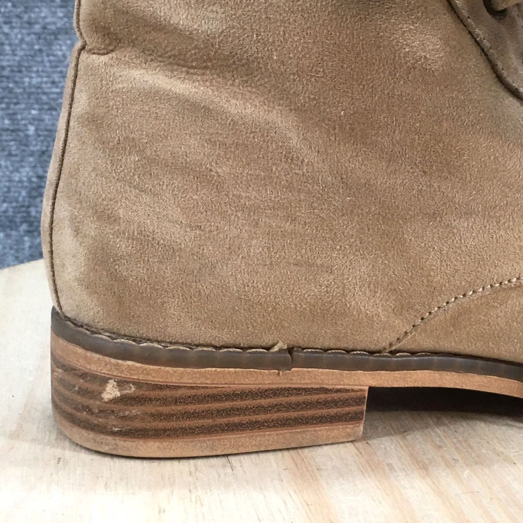 Vintage Rocket Dog Boots Womens 7.5 Lace Up Medallion Toe Ankle Bootie Brown Fabric Size US 8 / IT 38 - 6 Thumbnail