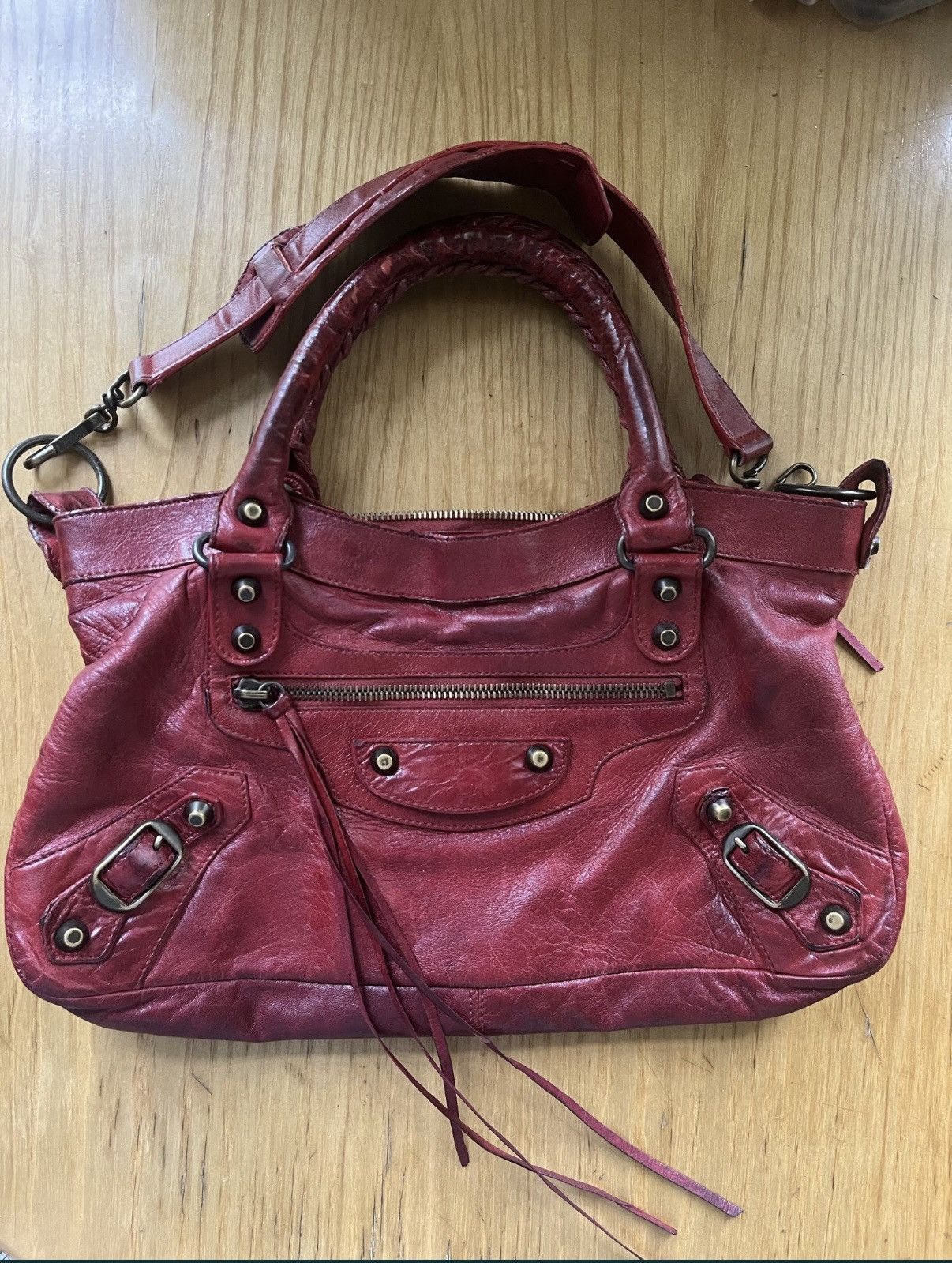 Balenciaga Balenciaga Motorcross City Bag Red Size ONE SIZE - 2 Thumbnail