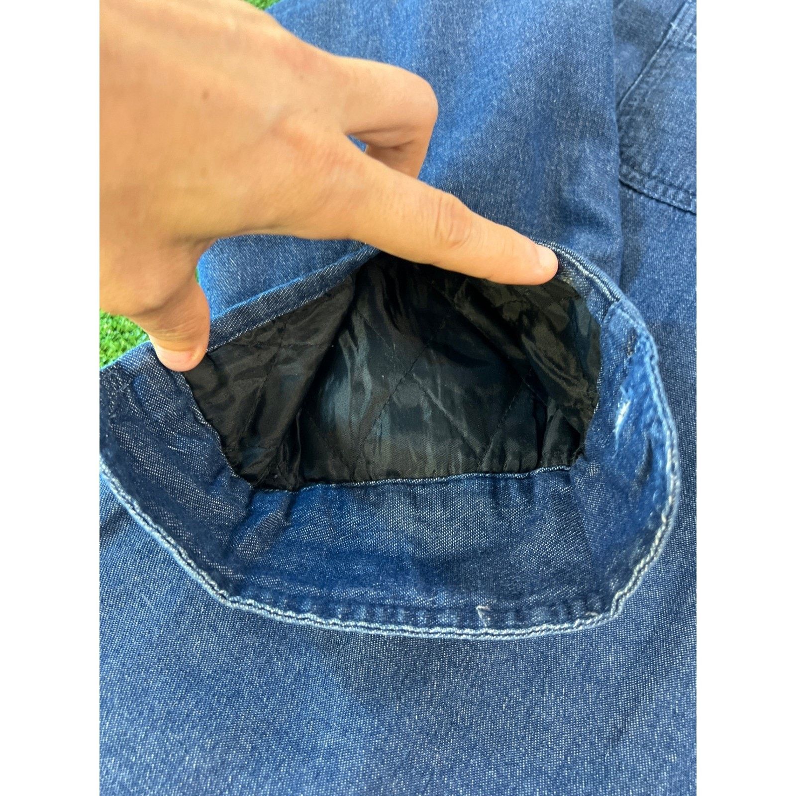 Wrangler Wrangler Shacket Mens LG Blue Denim Quilted Lined Jacket Size US L / EU 52-54 / 3 - 3 Thumbnail