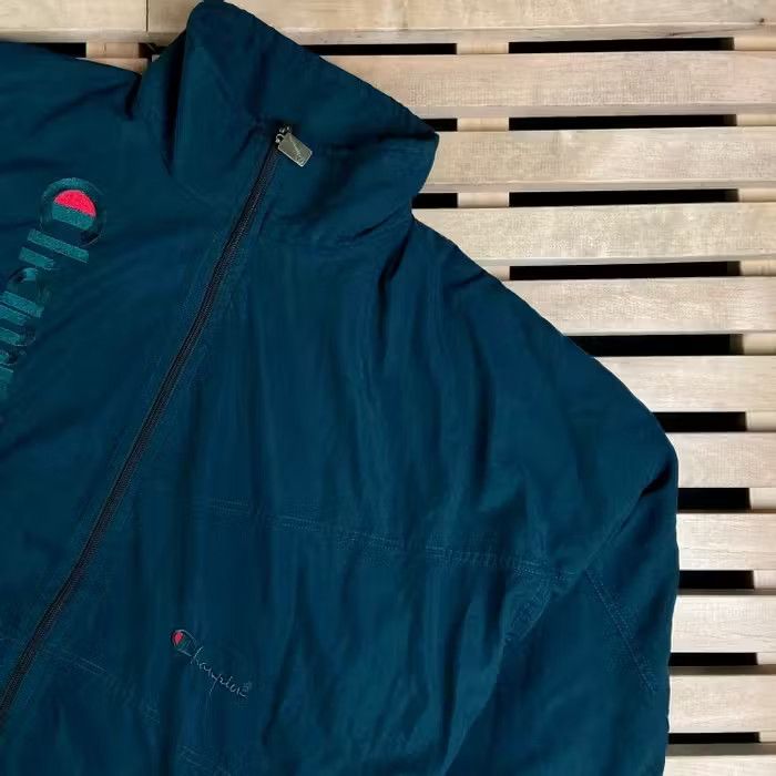Champion × Vintage Mens Bomber Jacket Champion Vintage Big Logo Size L Size US L / EU 52-54 / 3 - 2 Thumbnail