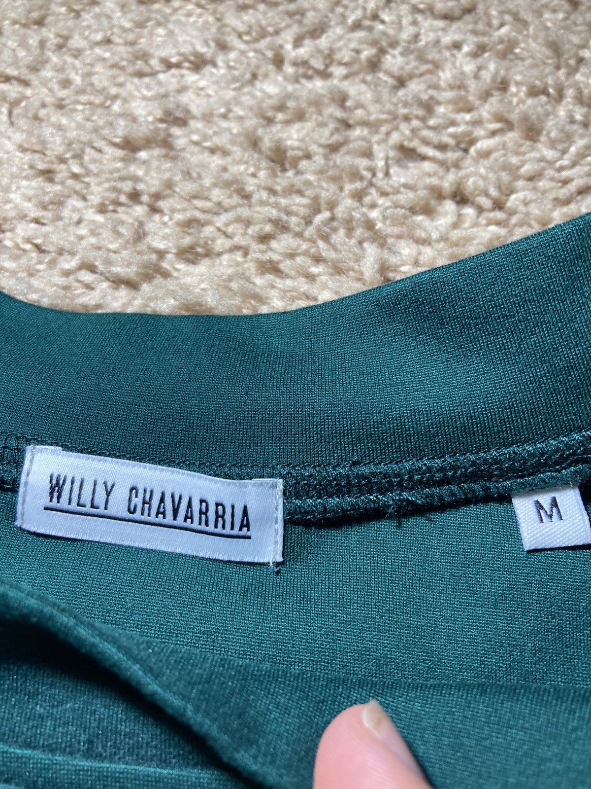 Willy Chavarria Willy Chavarria Cropped Boxy Sweatshirt Forest Green M 2020 Size US M / EU 48-50 / 2 - 4 Thumbnail