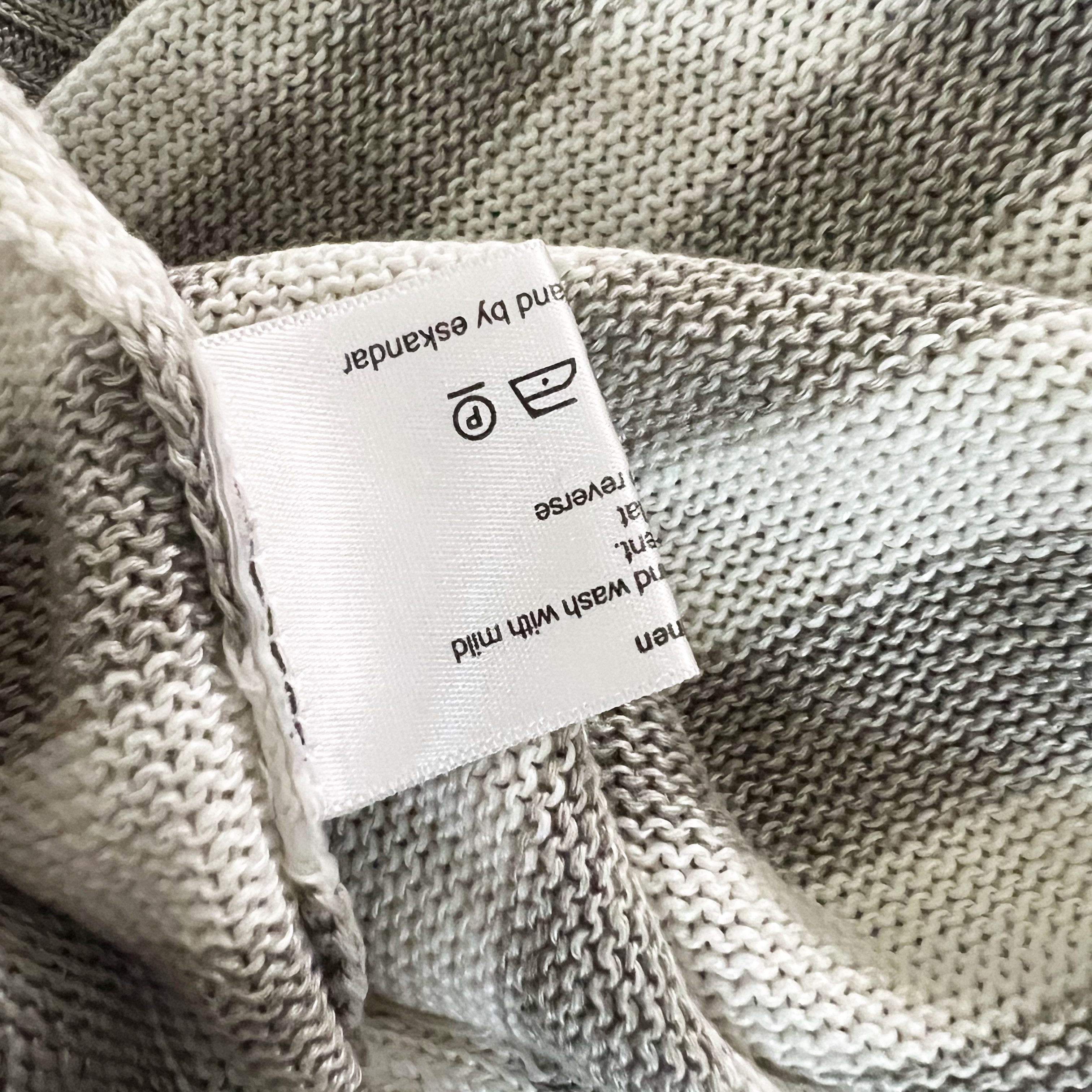 eskandar Eskandar Linen Knit Stretch V Neck Button Size ONE SIZE - 3 Thumbnail