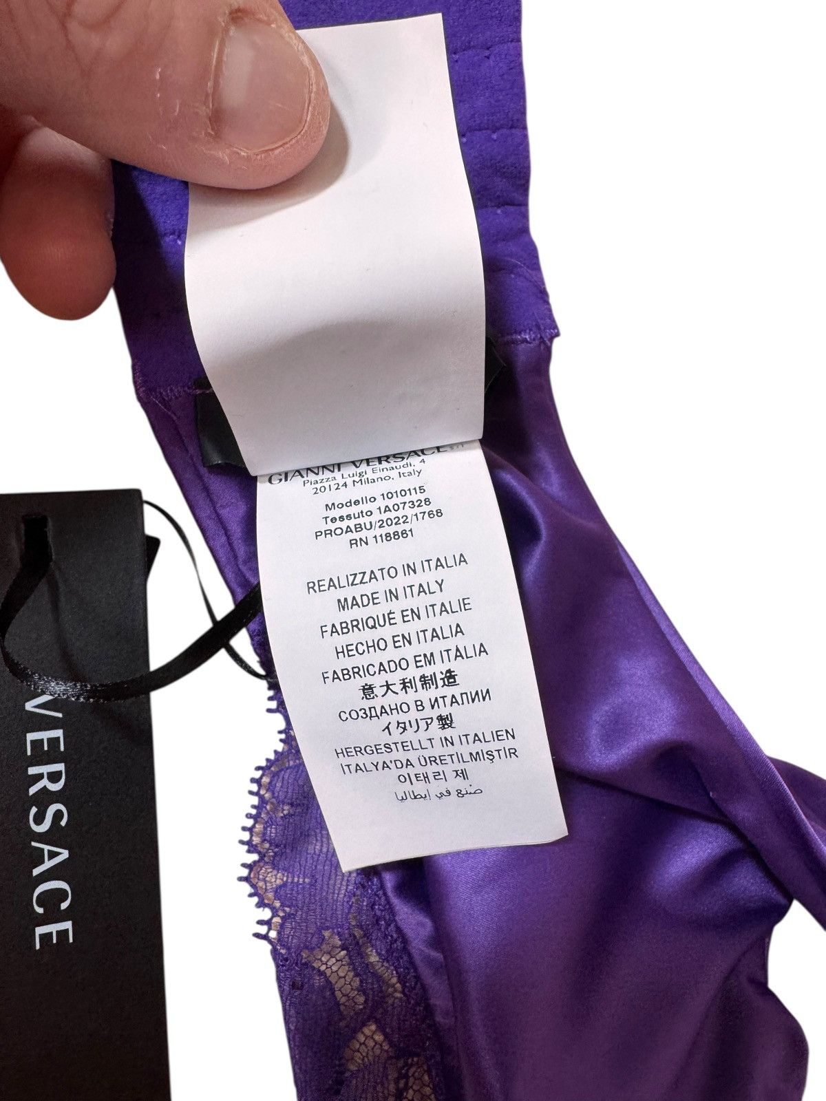 Versace Versace Purple Satin & Lace Bra Made in Italy – US 32B Size XS / US 0-2 / IT 36-38 - 7 Thumbnail