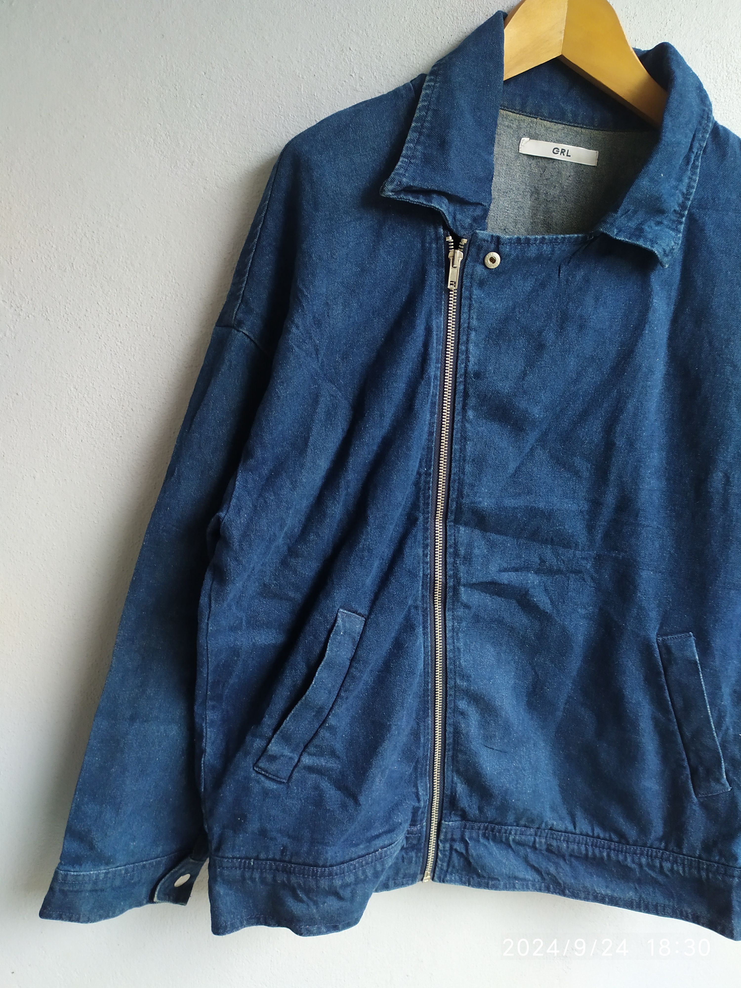 Japanese Brand Japanese GRL denime biker jacket Size US L / EU 52-54 / 3 - 7 Thumbnail