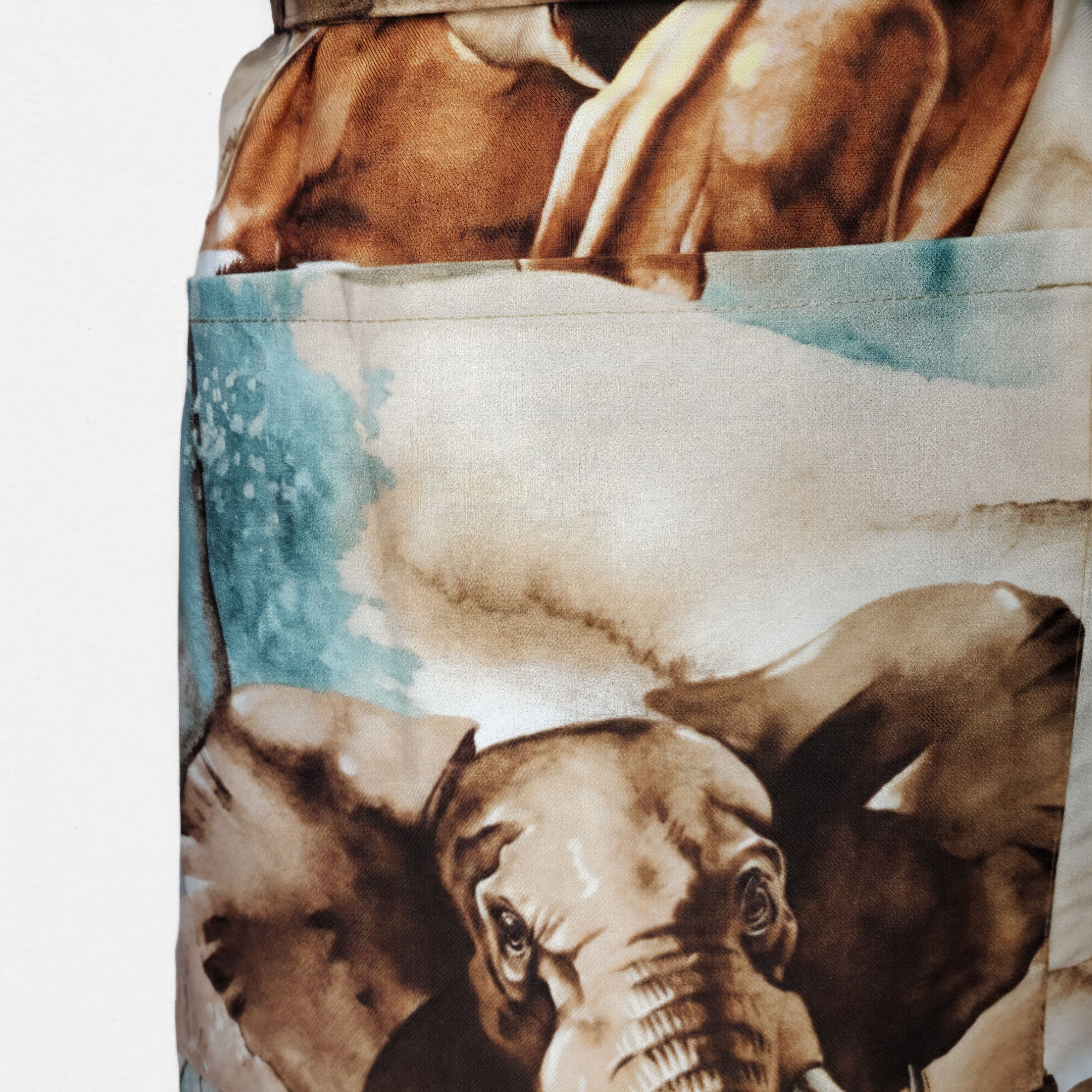 Handmade Apron Size S/M NEW Animal Print Elephant Lion Long Ties Hand Size ONE SIZE - 7 Thumbnail