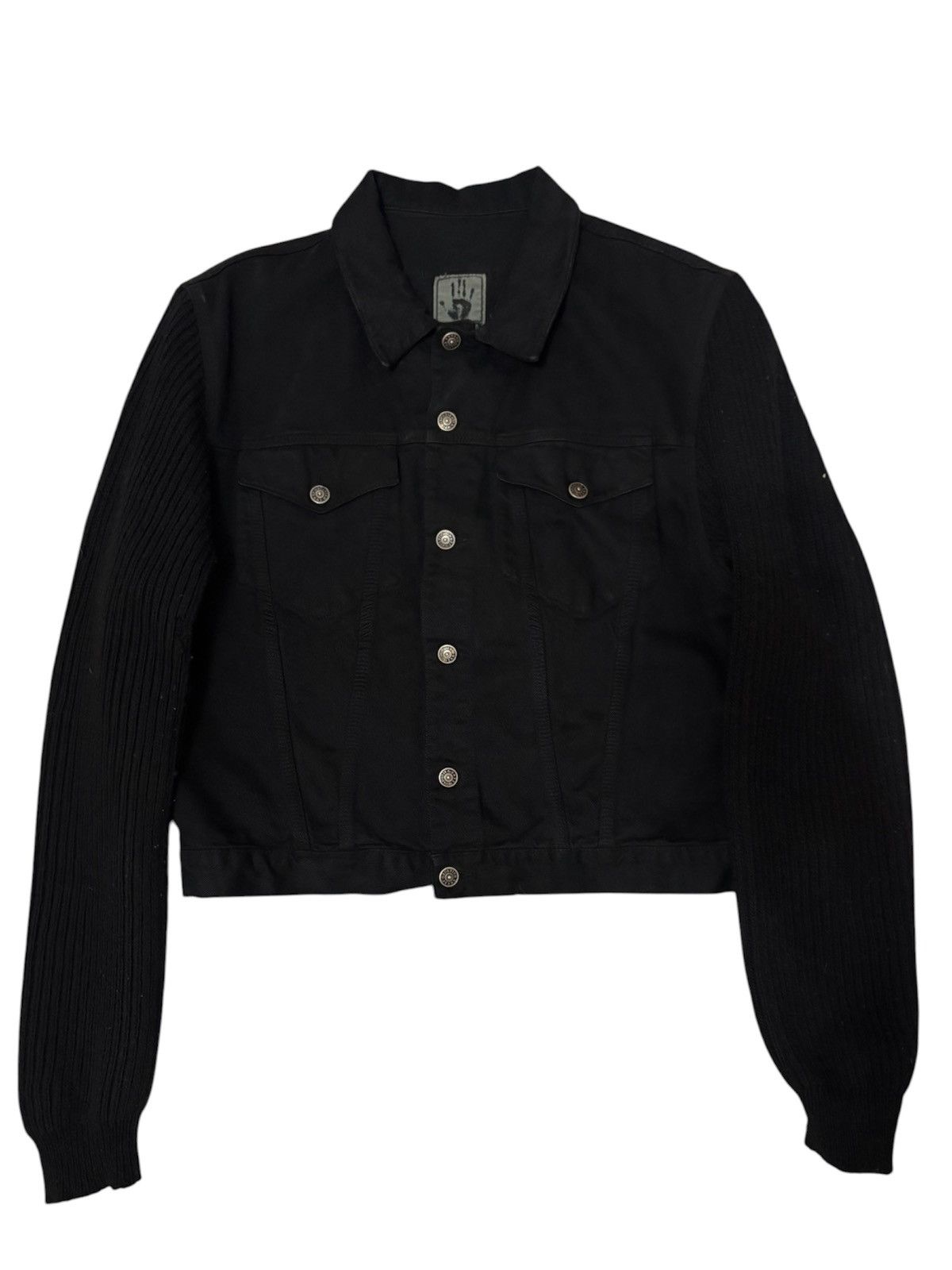 Jean Paul Gaultier Jean Paul Gaultier Knit Sleeve Hybrid Trucker Jacket Size XXL / US 16-18 / IT 52-54 - 1 Thumbnail