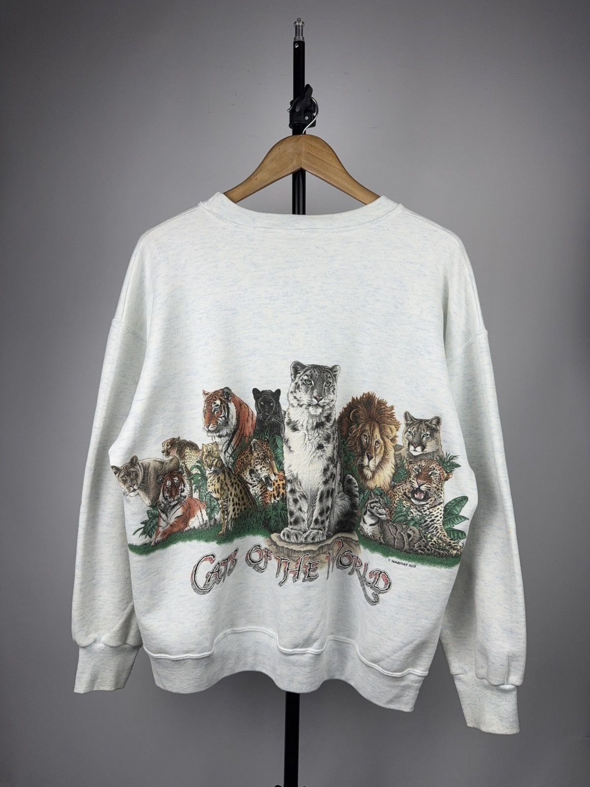 Habitat Vintage 1994 Wildlife Cat Front & Back Print Sweatshirt USA Size US L / EU 52-54 / 3 - 12 Thumbnail