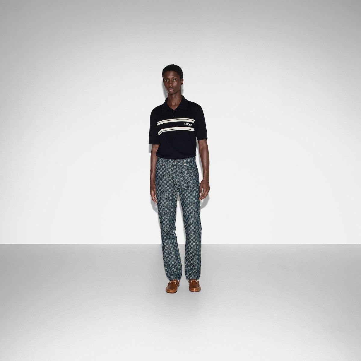 Gucci o1mt1gz0725 Washed GG Denim Pant in Dark Blue Size US 38 / EU 54 - 2 Thumbnail