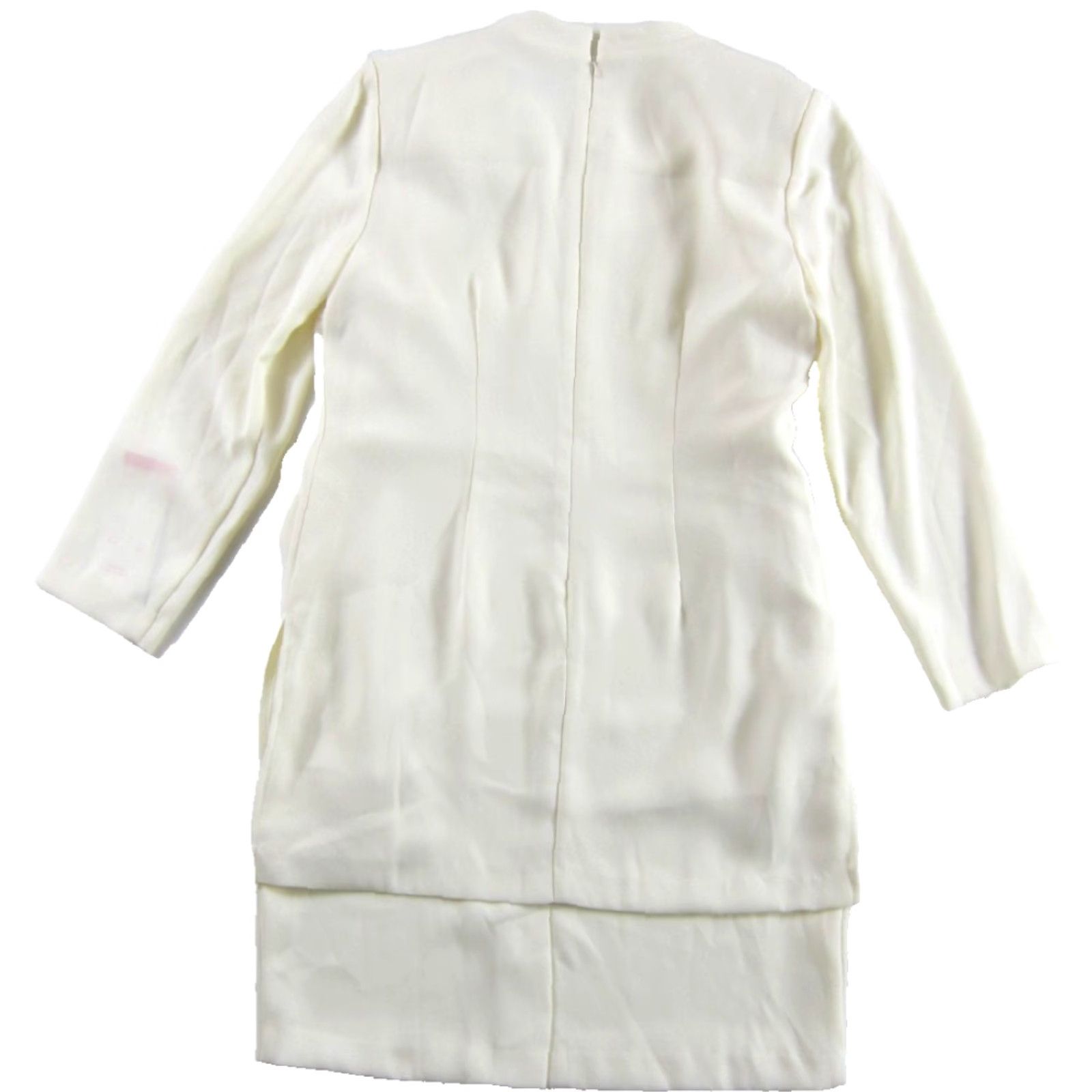 Vintage VINTAGE Peri Petites Jacket Dress NWT Ivory Beaded Suit 12P Tailored Sets Women Ivory Pearl Beaded Knee Length 12P Women Size XL / US 12-14 / IT 48-50 - 2 Thumbnail