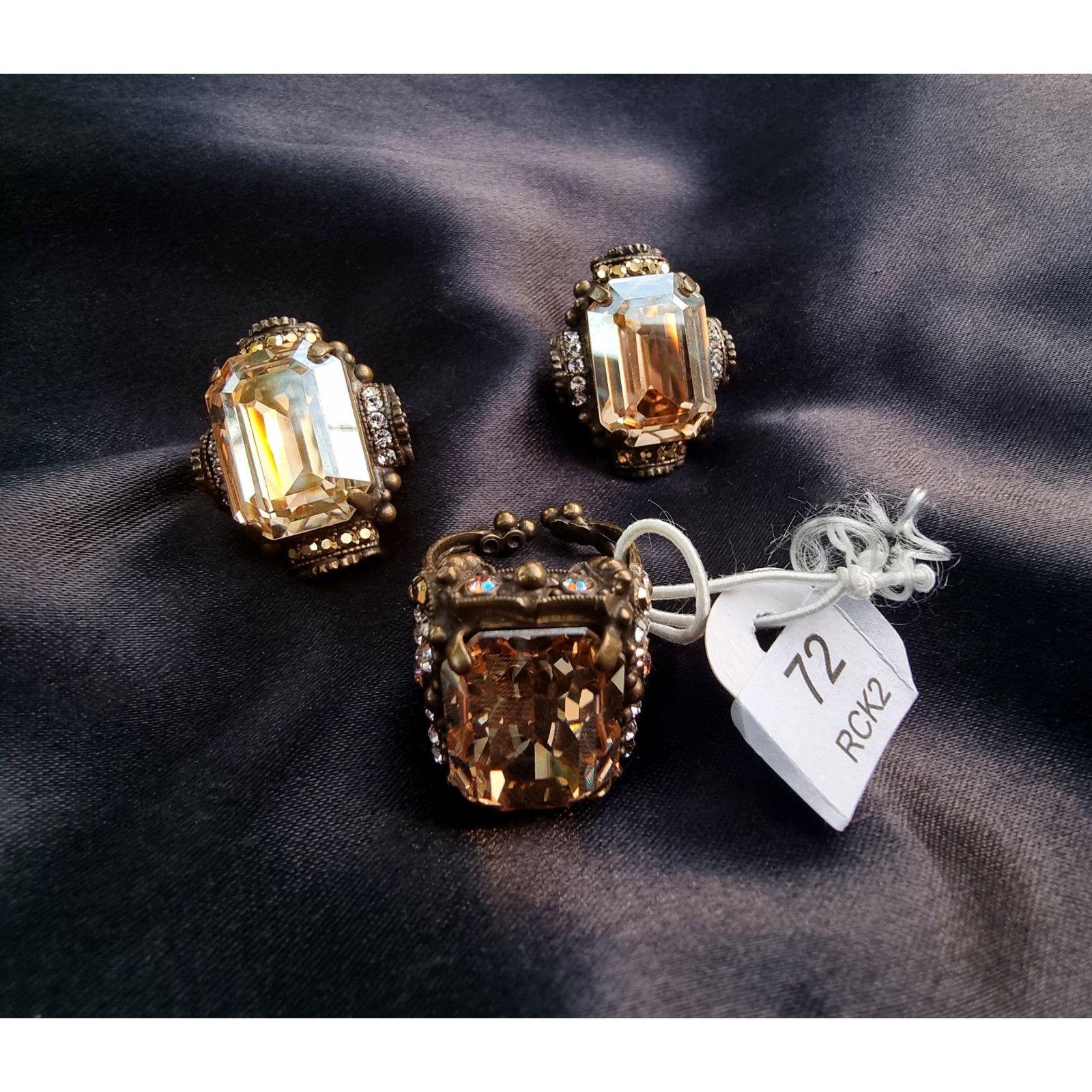 Vintage Vintage Large Rhinestone SORRELLI Signed Jewelry Set Ring an Size ONE SIZE - 1 Thumbnail