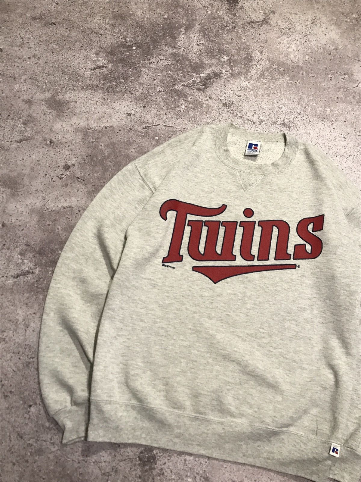 Russell Athletic Vintage 90s Sweatshirt Russel Athletic Twins Big Logo Gray L Size US L / EU 52-54 / 3 - 3 Thumbnail