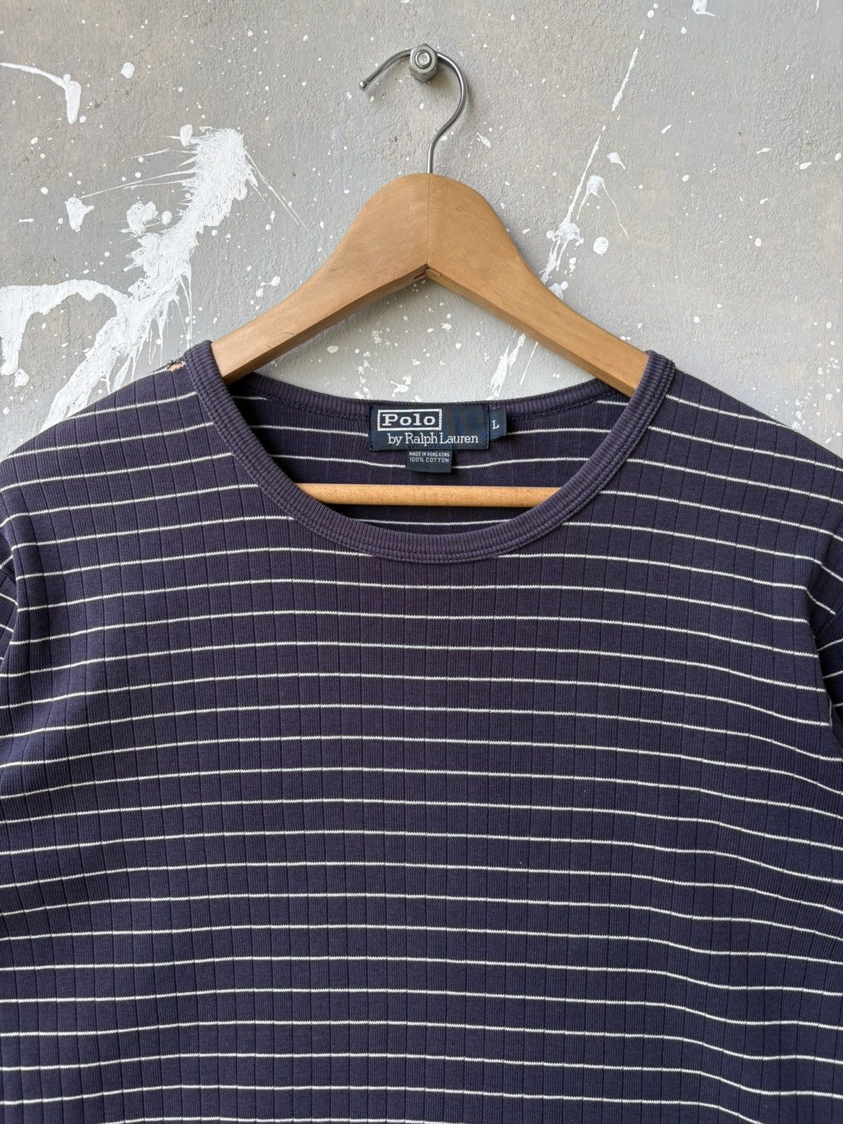 Polo Ralph Lauren Distressed Polo Ralph Lauren Ribbed Striped Long Sleeve Tee Size US L / EU 52-54 / 3 - 2 Thumbnail