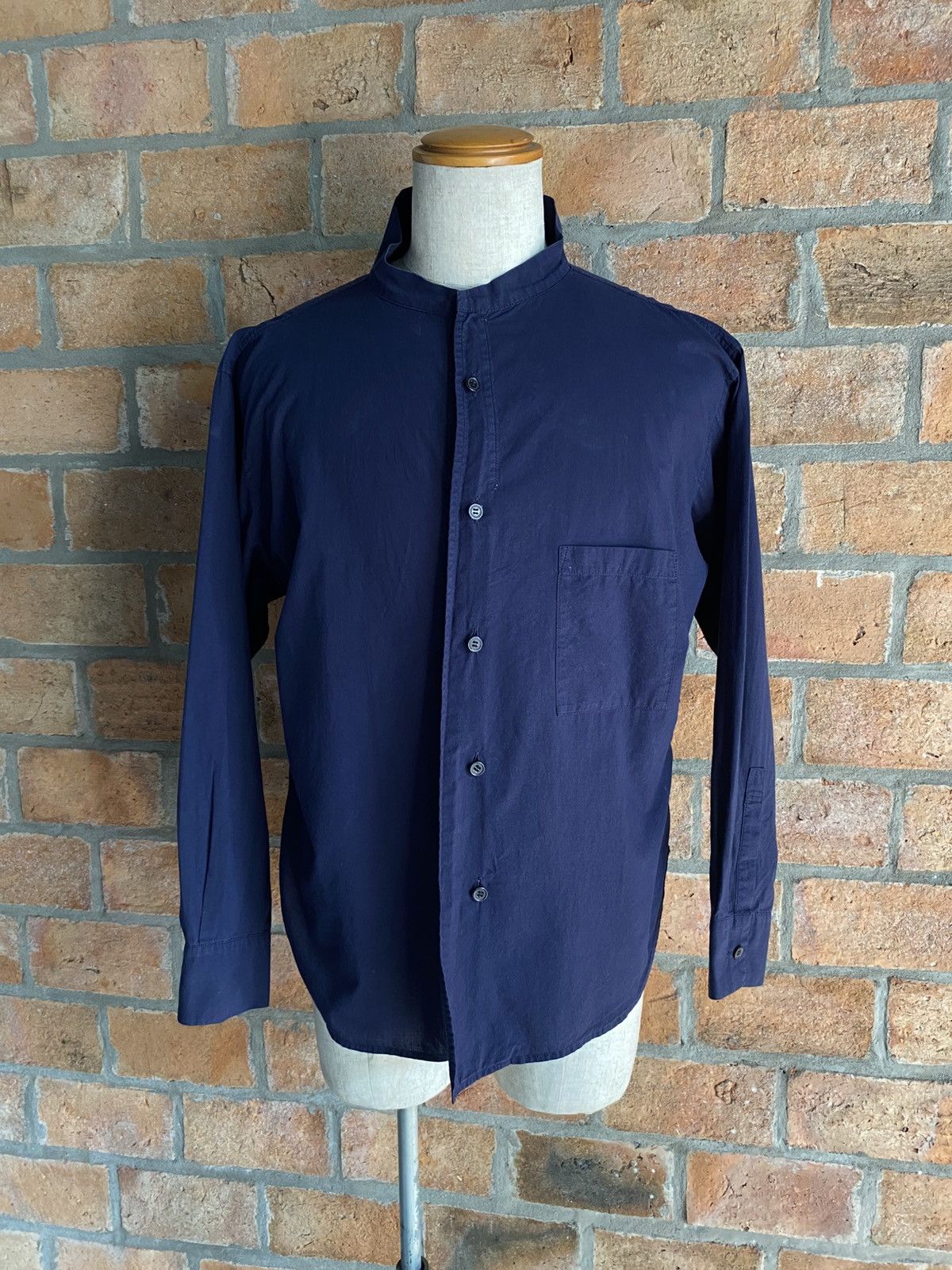 Y's Y's Yohji Yamamoto Blue Mandarin Collar Shirt Size US M / EU 48-50 / 2 - 8 Thumbnail