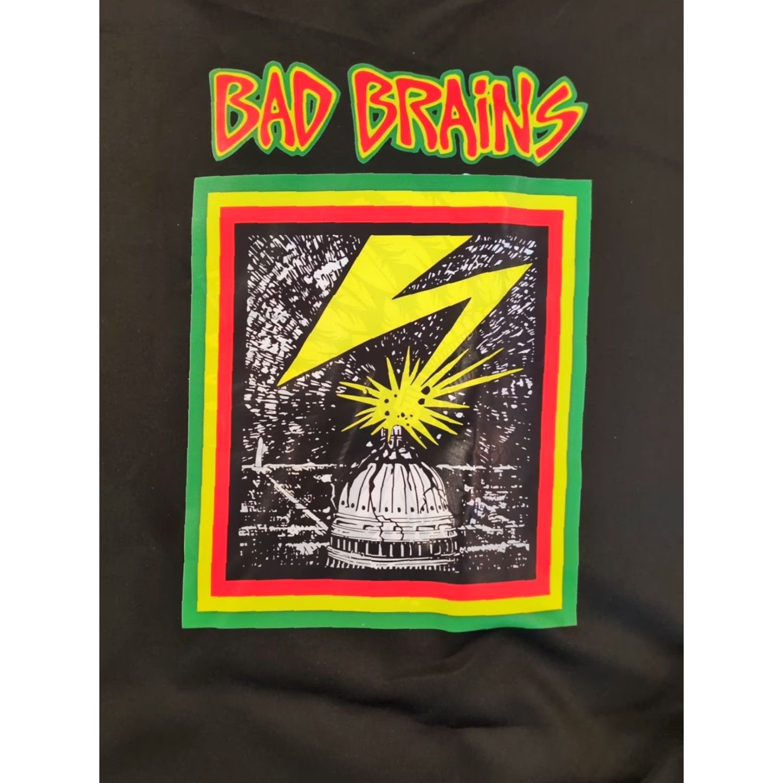 Rains Bad Brains Black Zip Up Track Jacket XL 47" Chest Band Collar Punk 1976 Wind-Resistant Pockets Elastic Waist Full Zip Size US XL / EU 56 / 4 - 7 Thumbnail