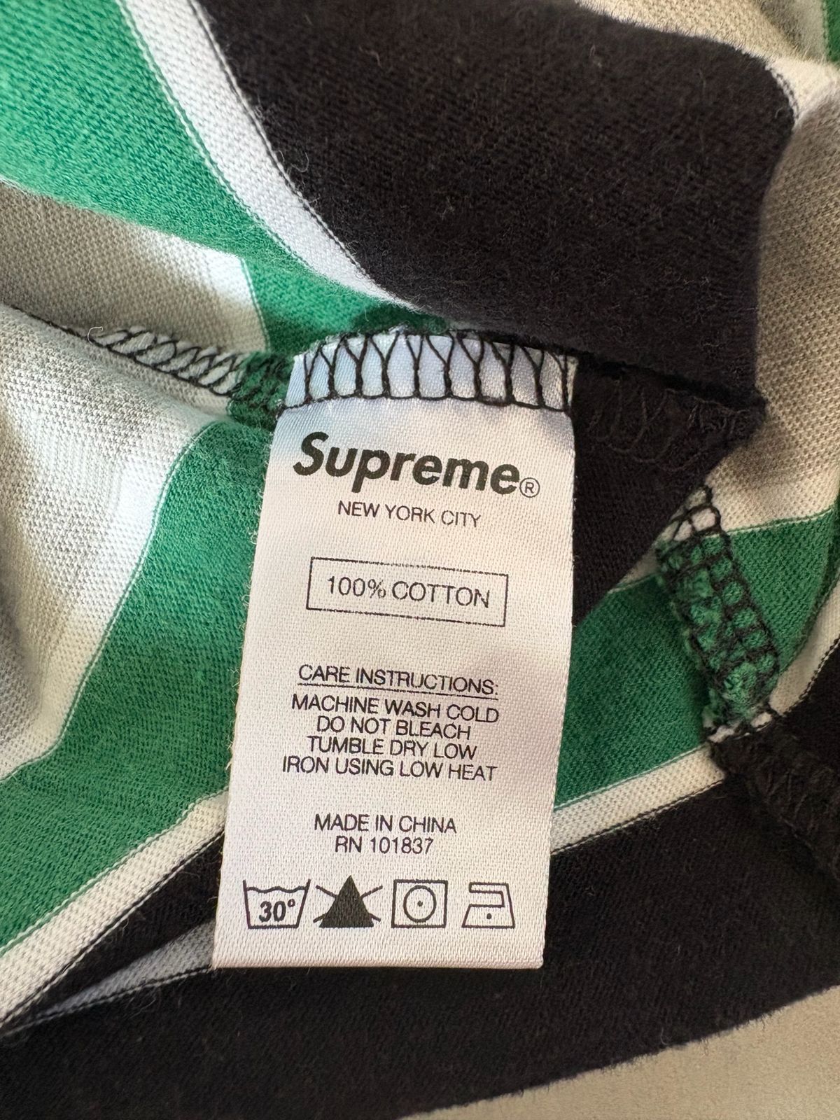 Supreme Classic Logo Stripe Polo Black Men's - SS19